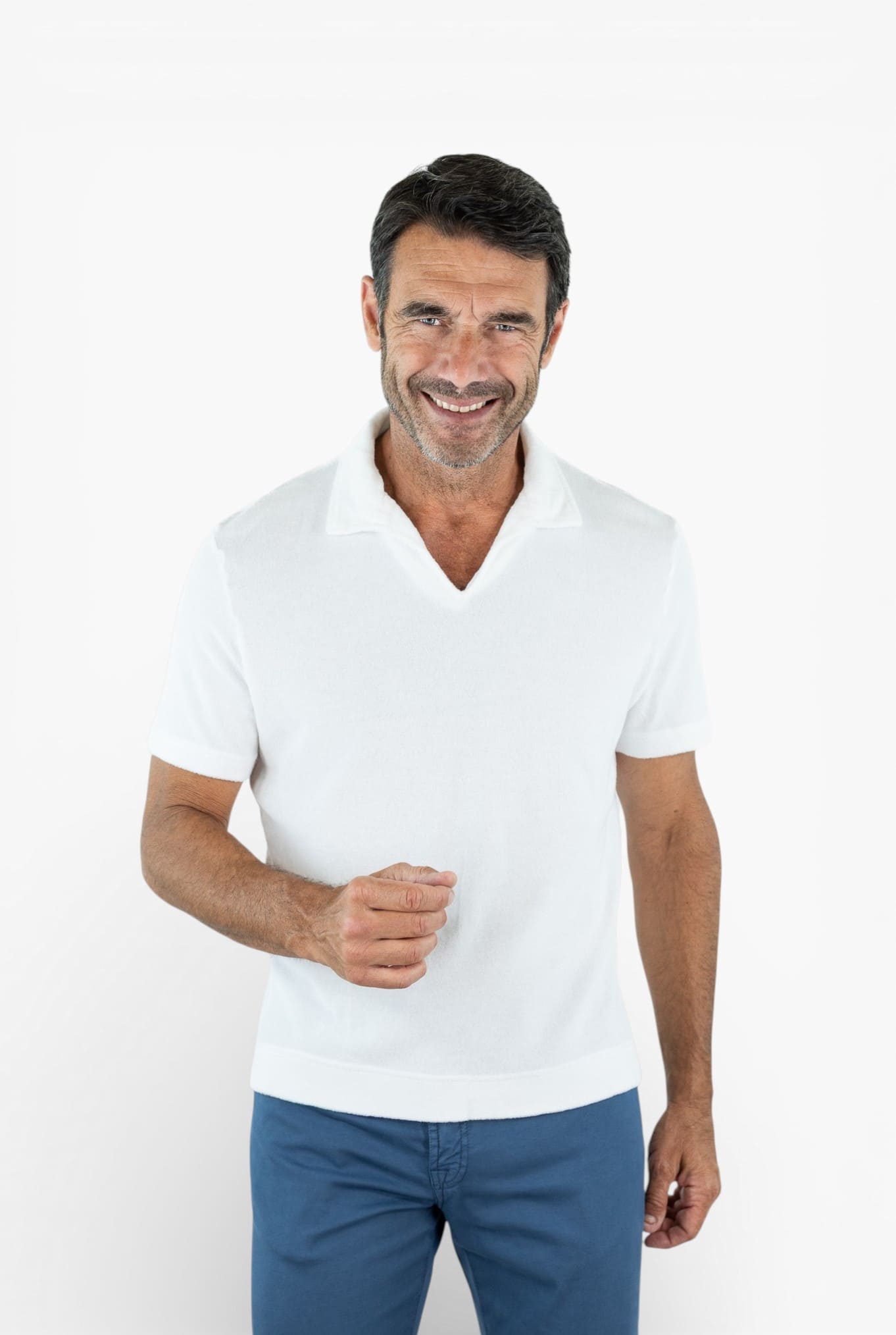 FEDELI Polo Skipper Spugna "Peter" Bianco