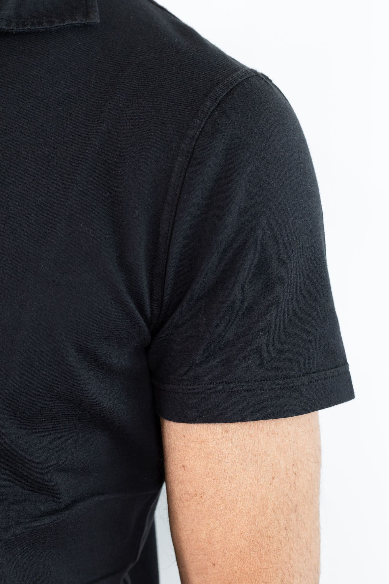 FEDELI Polo Cotone Jersey Elasticizzato Nero