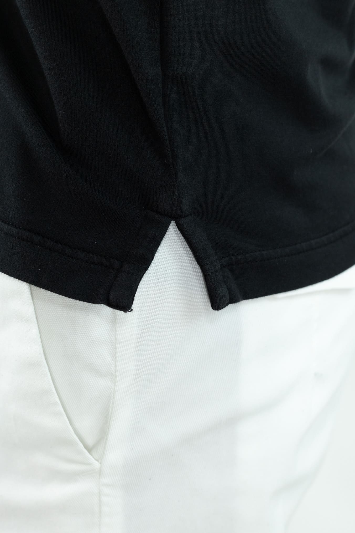 FEDELI Polo Cotone Jersey Elasticizzato Nero
