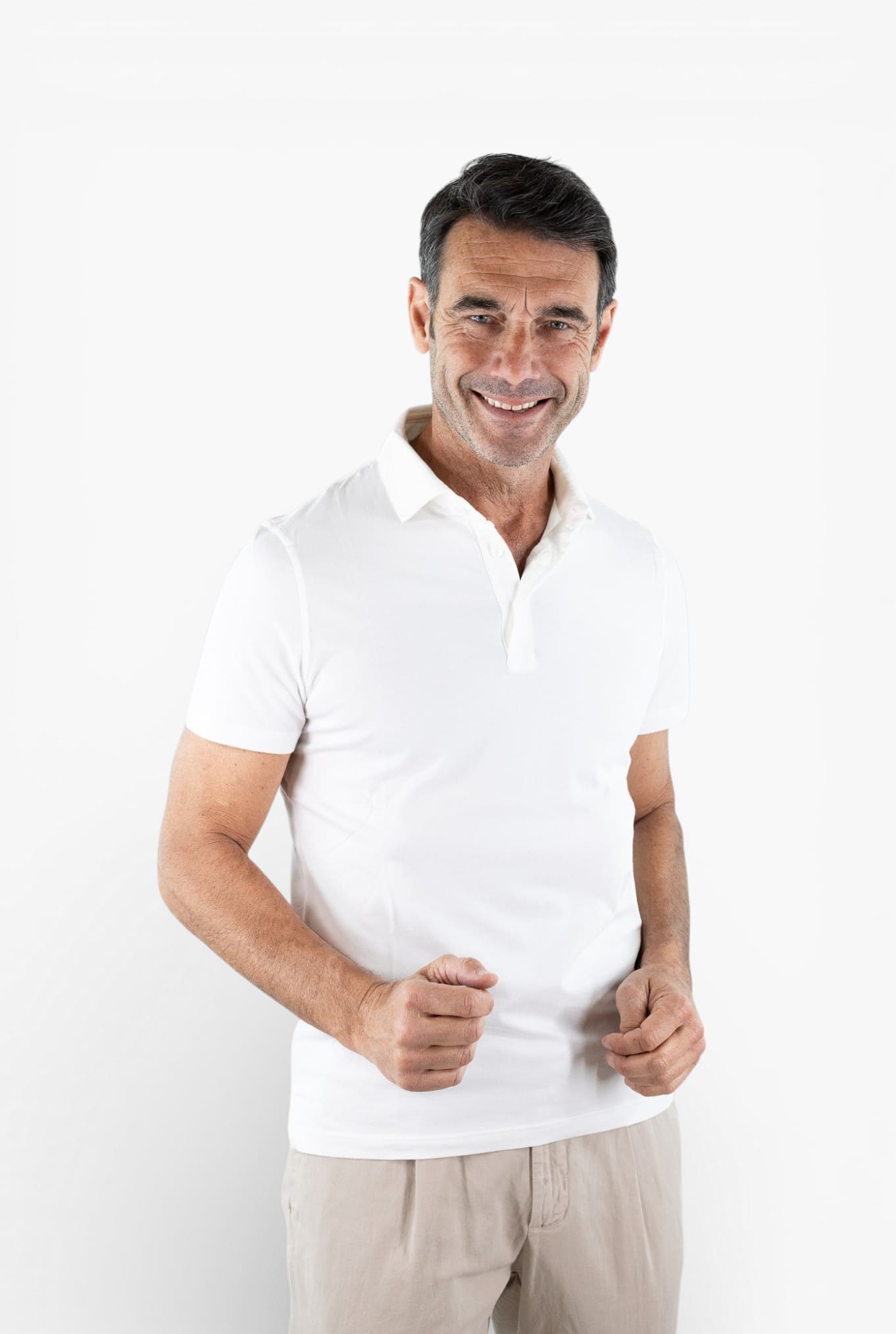 FEDELI Polo MM Cotone Jersey Bianco