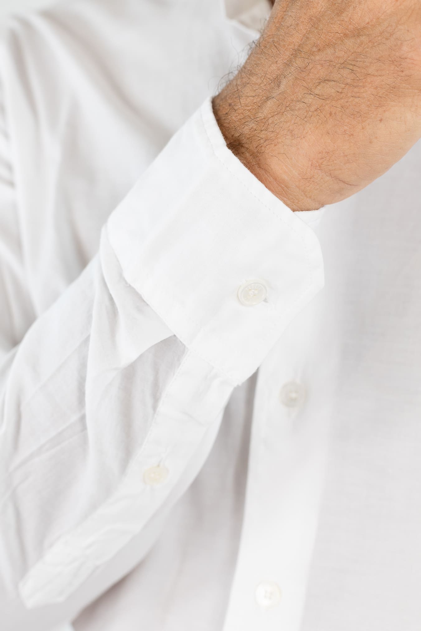FEDELI Camicia "Sean" Panamino Voile Cotone Bianco