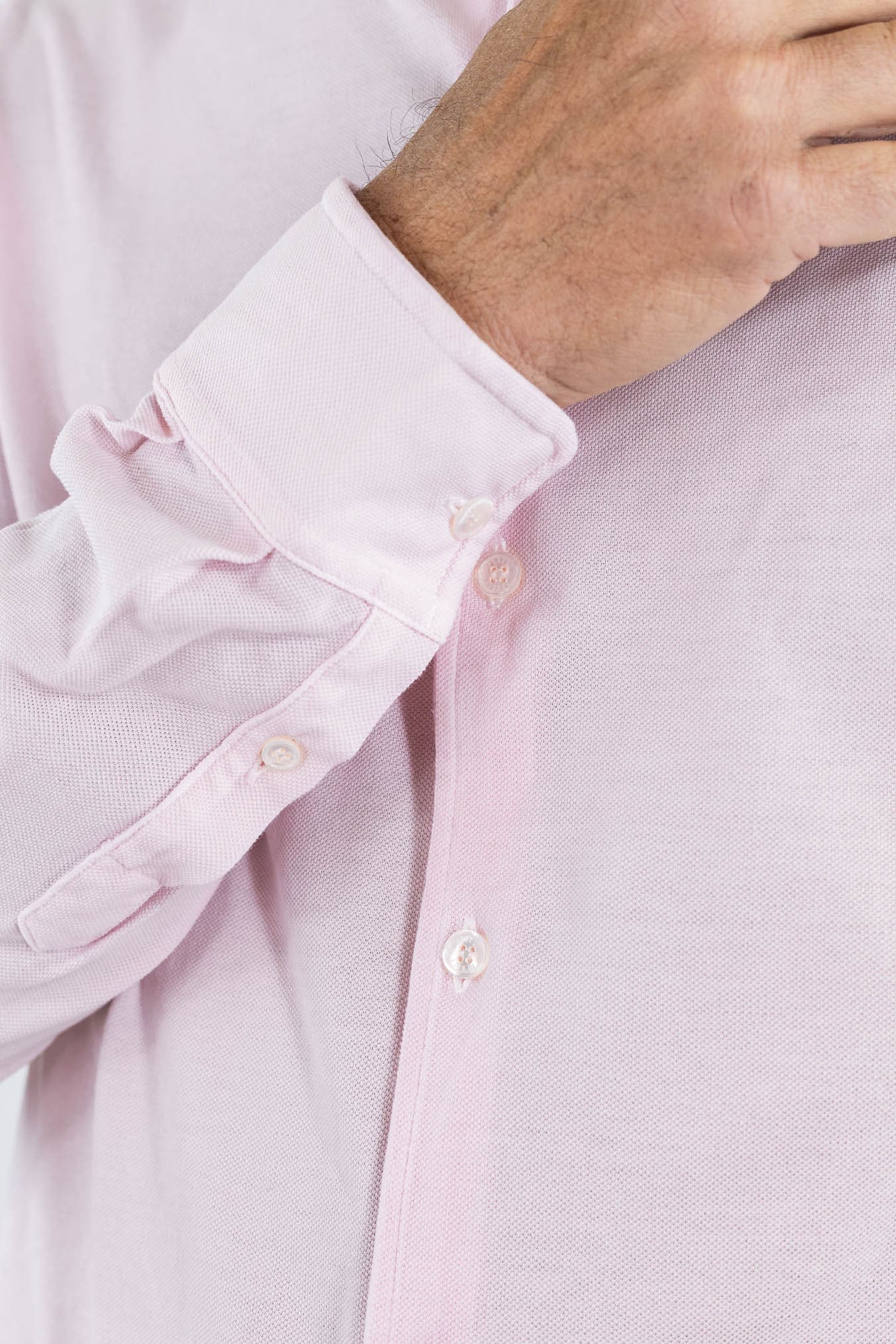 FEDELI Camicia "Steven" SuperLight Piquet Rosa