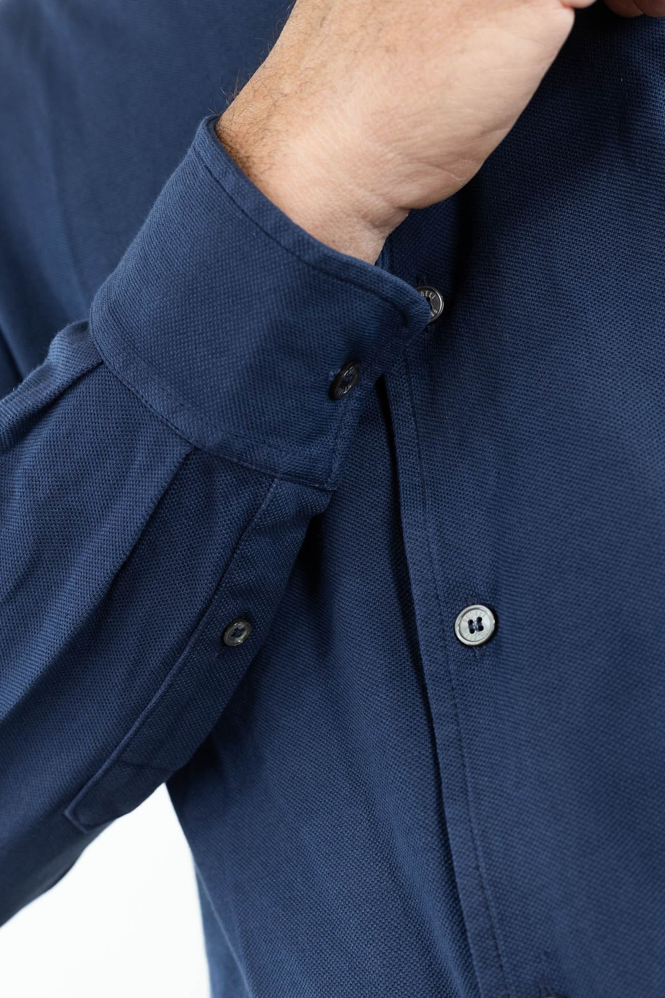 FEDELI Camicia "Steven" SuperLight Piquet Blu