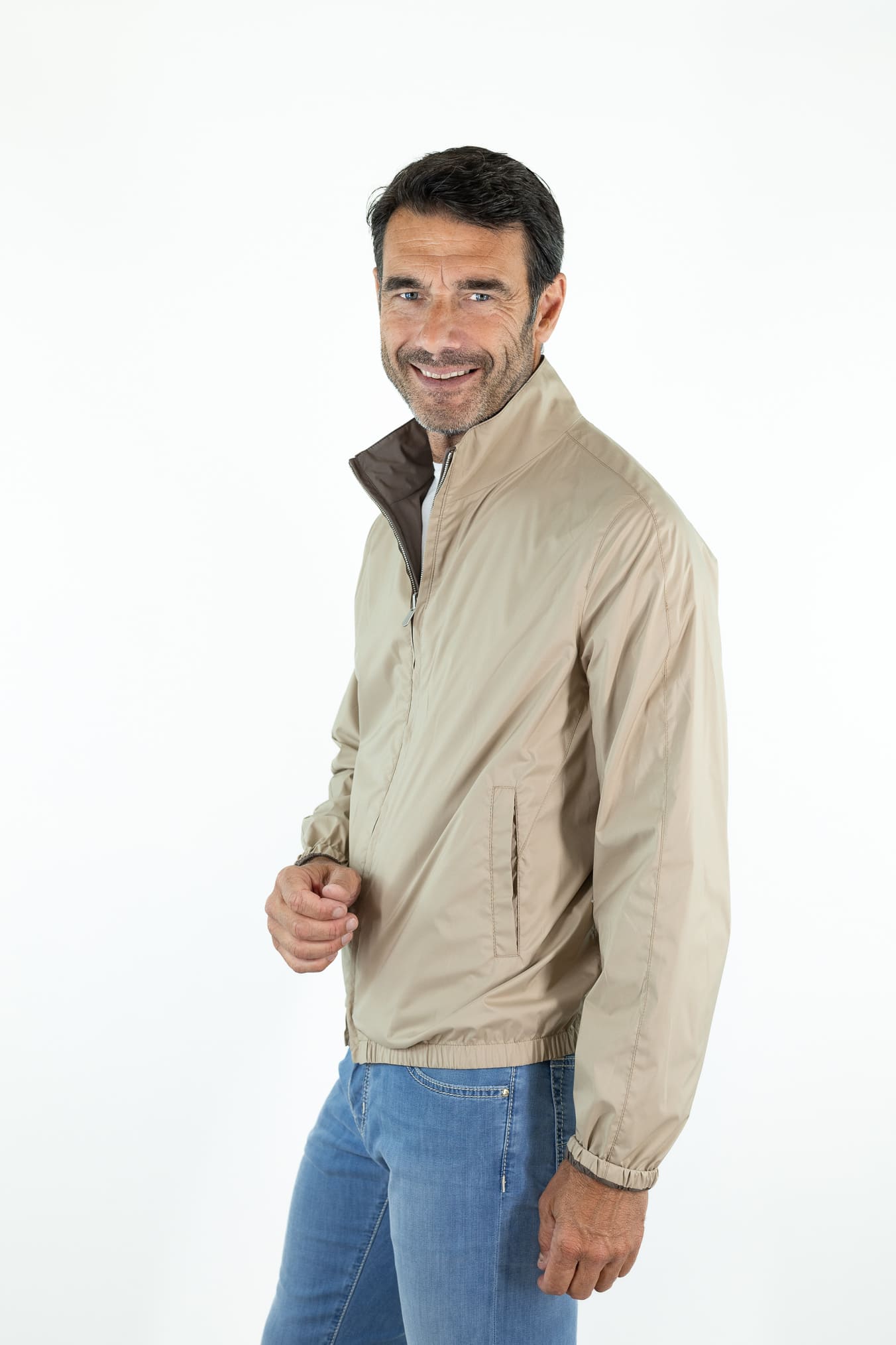 FEDELI Giubbino Reversibile "Ted" Airstop Tortora Beige