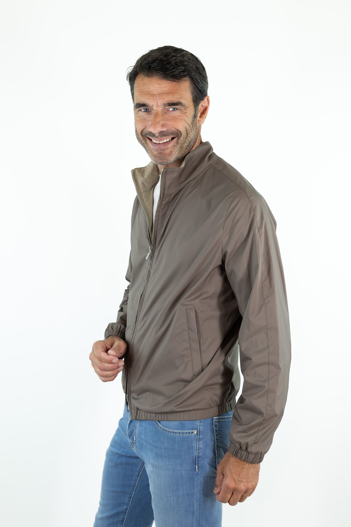 FEDELI Giubbino Reversibile "Ted" Airstop Tortora Beige