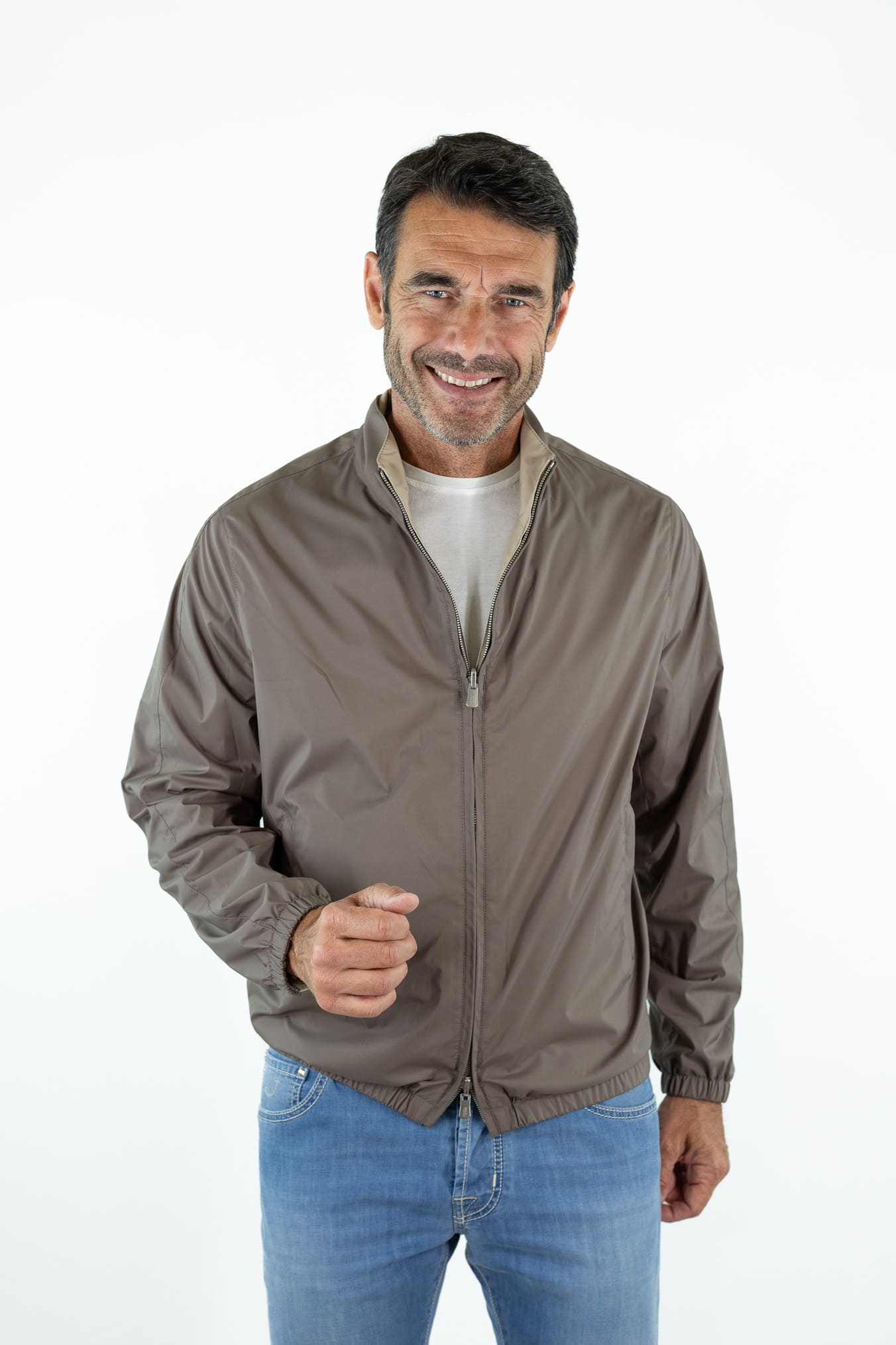FEDELI Giubbino Reversibile "Ted" Airstop Tortora Beige