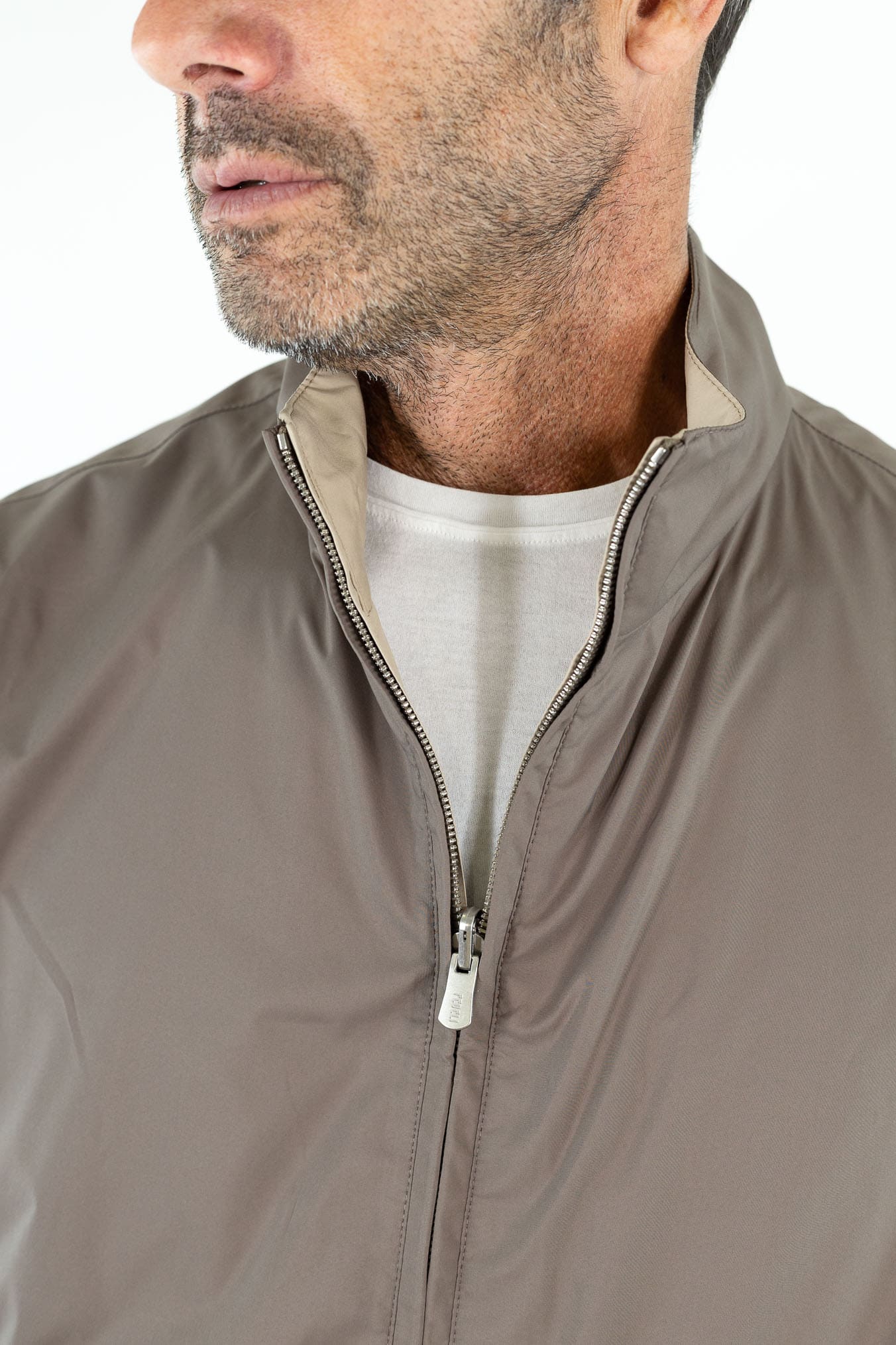FEDELI Giubbino Reversibile "Ted" Airstop Tortora Beige