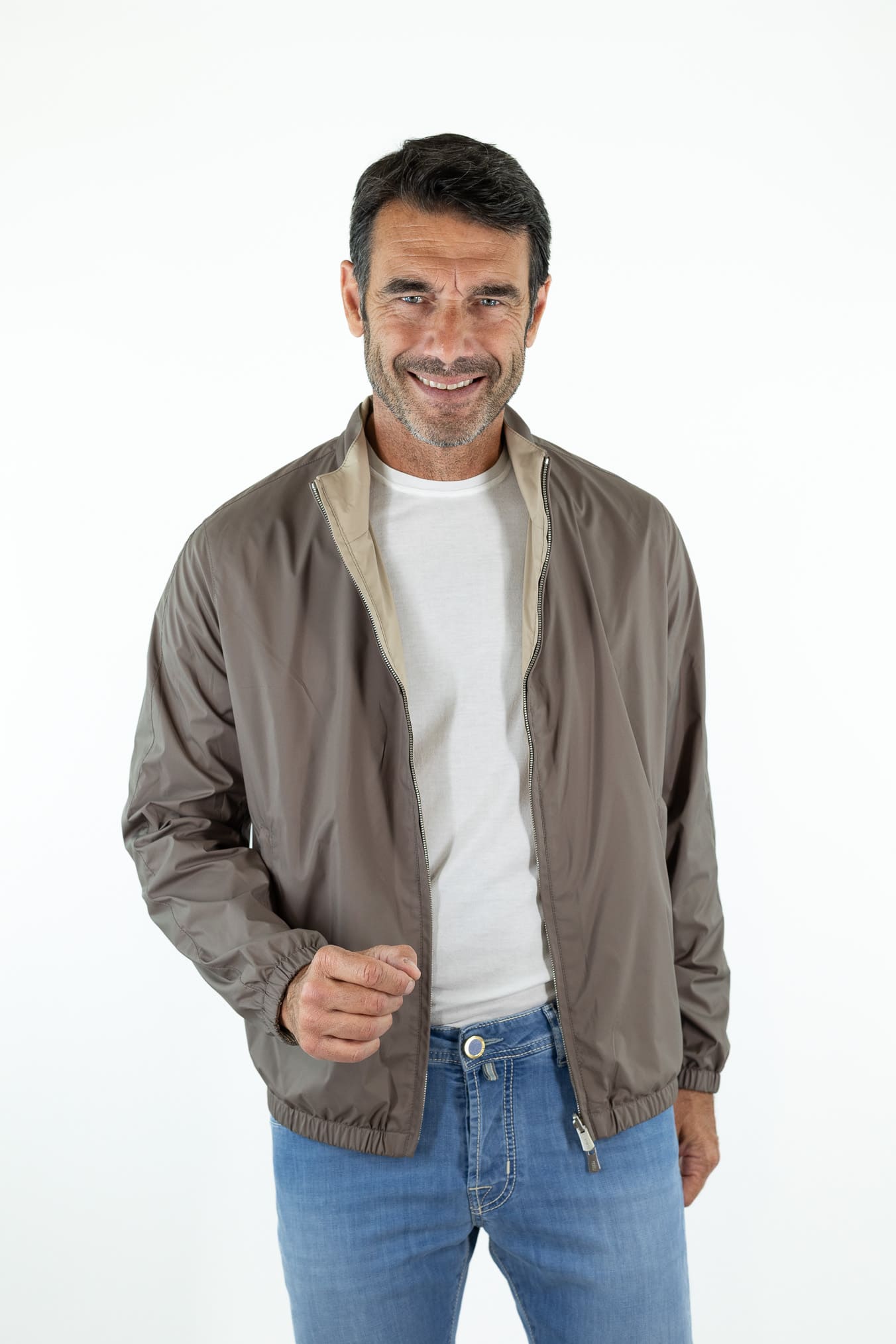 FEDELI Giubbino Reversibile "Ted" Airstop Tortora Beige