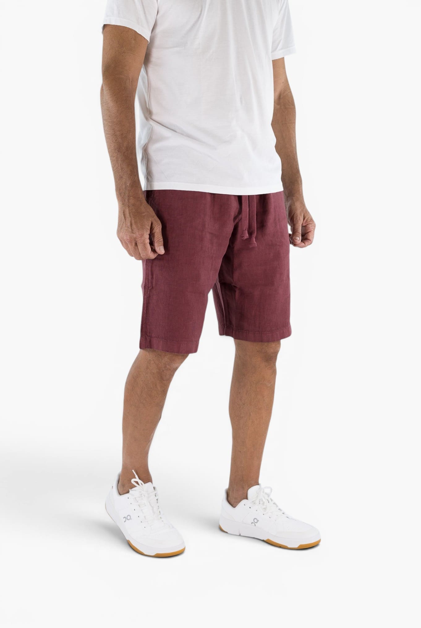 FEDELI Bermuda Lino "Vico" Bordeaux Fedeli