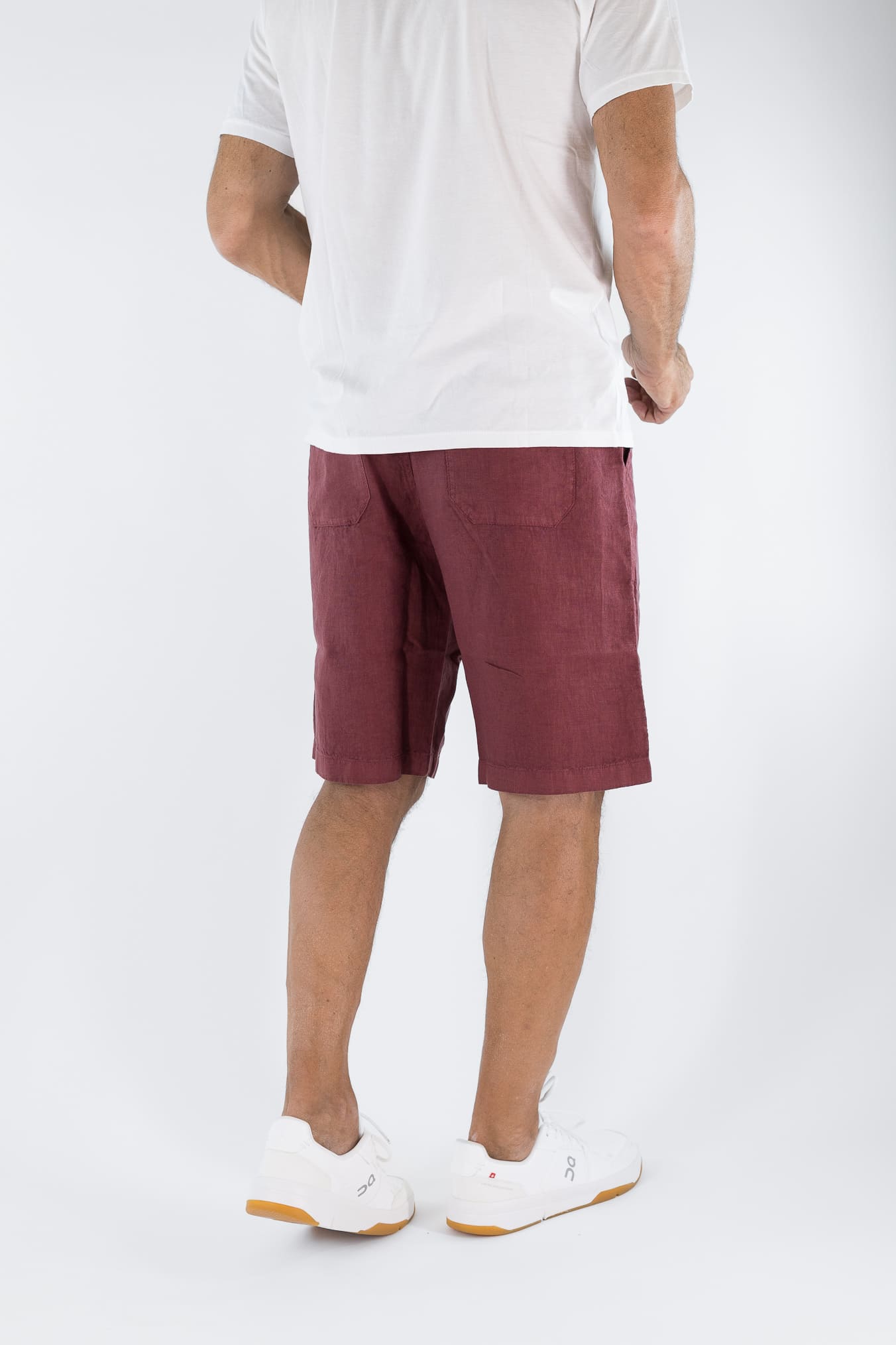 FEDELI Bermuda Lino "Vico" Bordeaux Fedeli