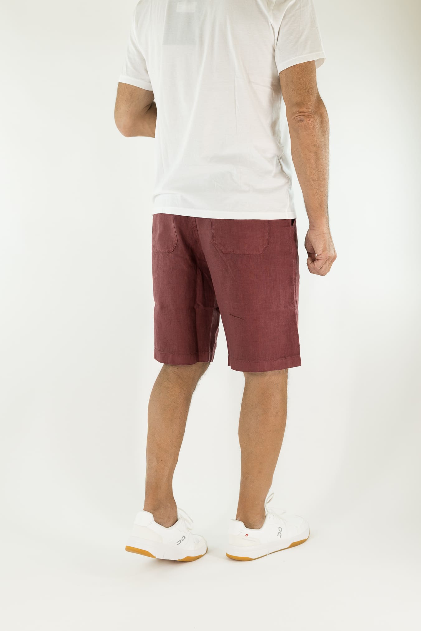 FEDELI Bermuda Lino "Vico" Bordeaux Fedeli