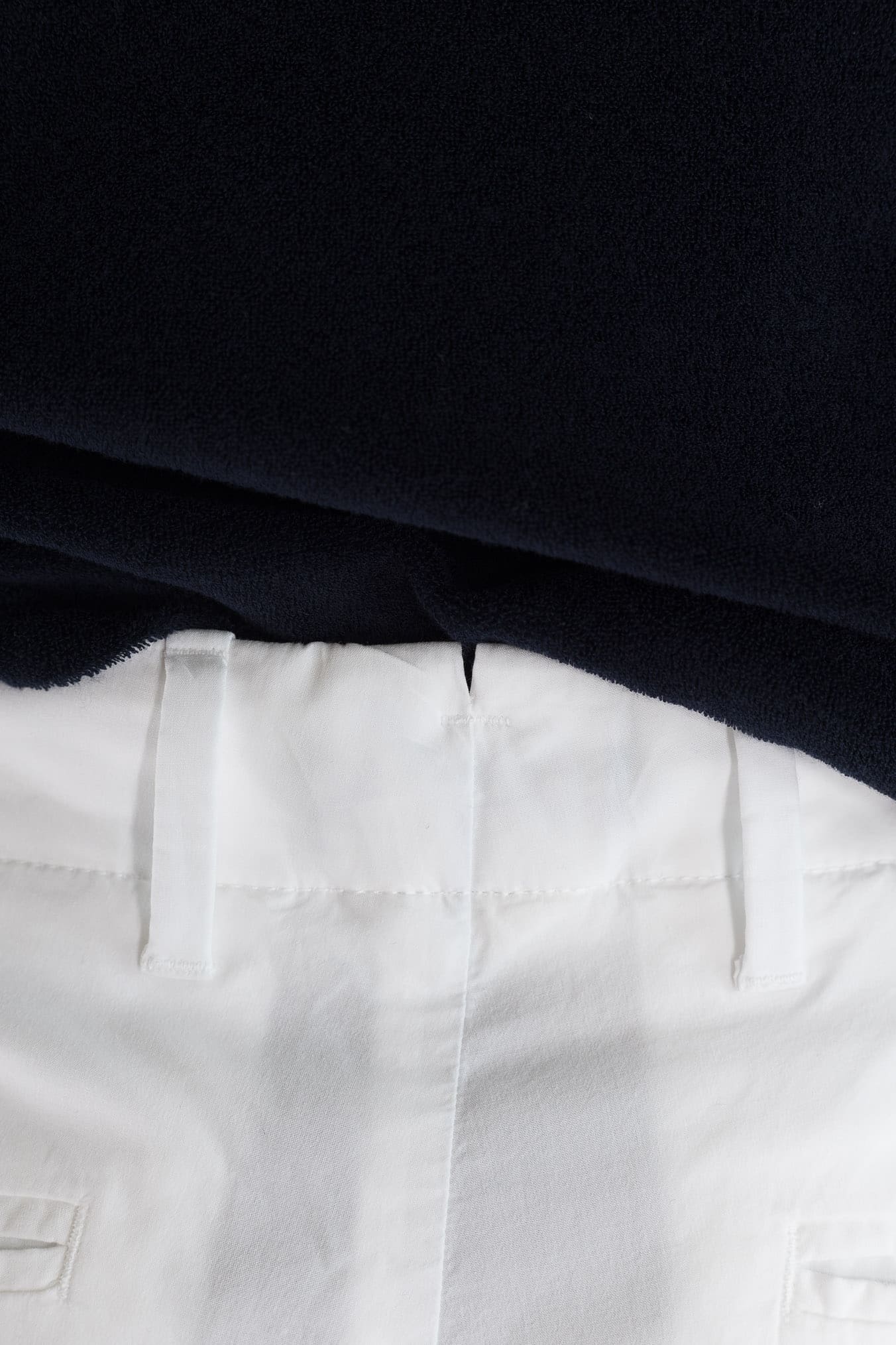 FEDELI Pantaloni "Yale" Cotone Elasticizzato Bianco
