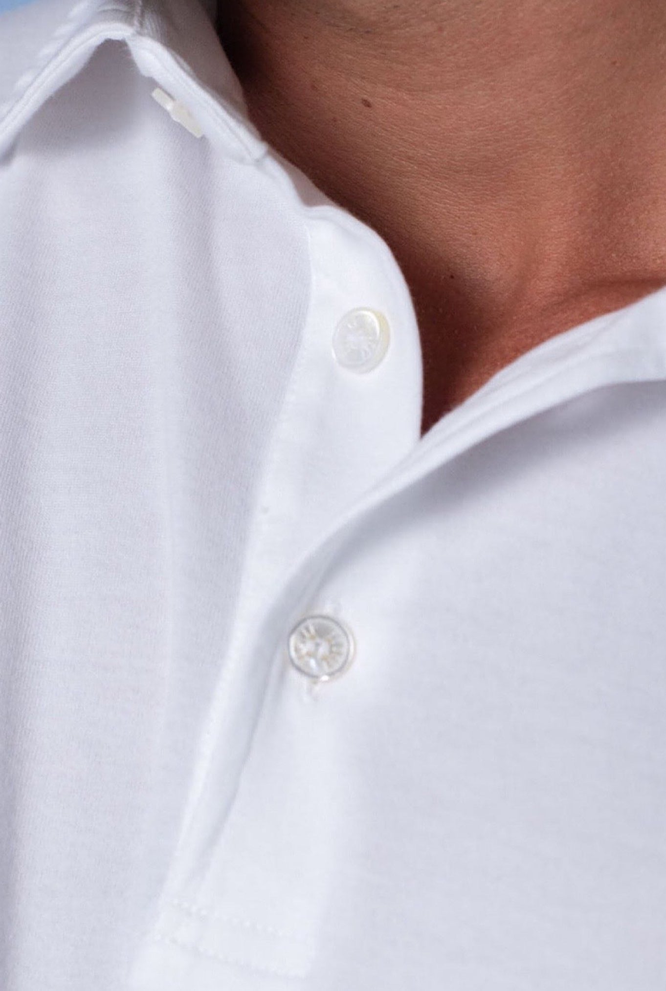 FEDELI Polo Maniche Lunghe Jersey Cotone Bianco