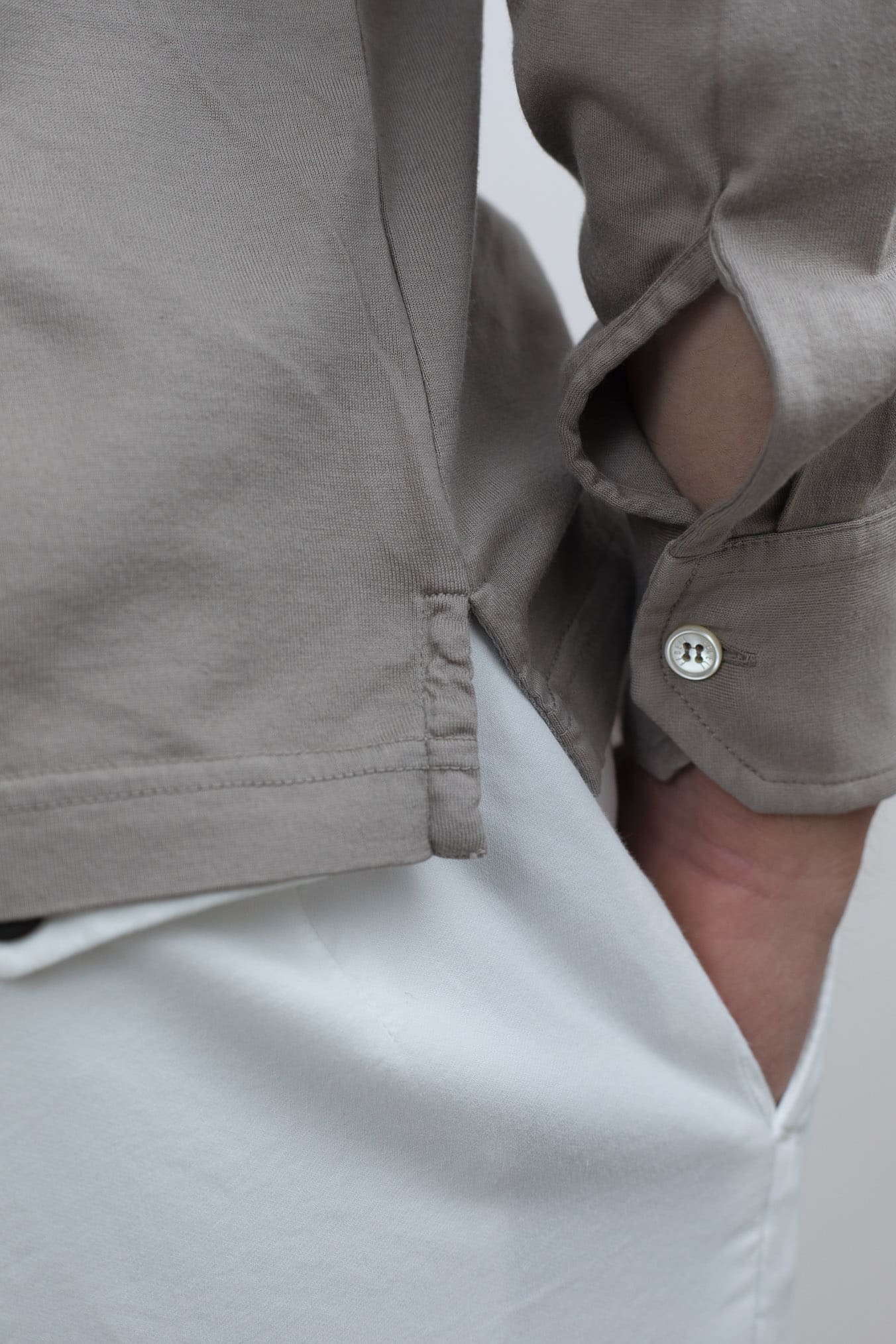 FEDELI Polo "Zero" Jersey Cotone Tortora