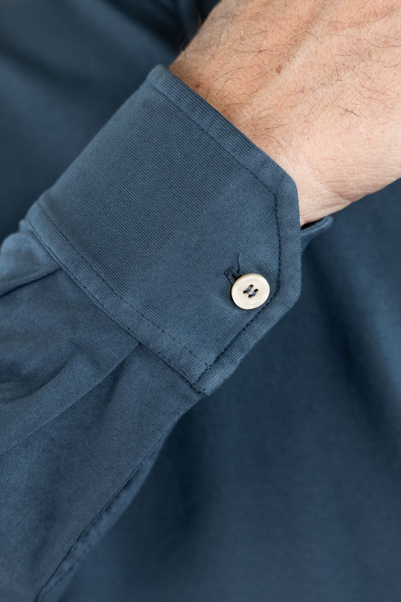 FEDELI Polo "Zero" Jersey Cotone Blu Petrolio