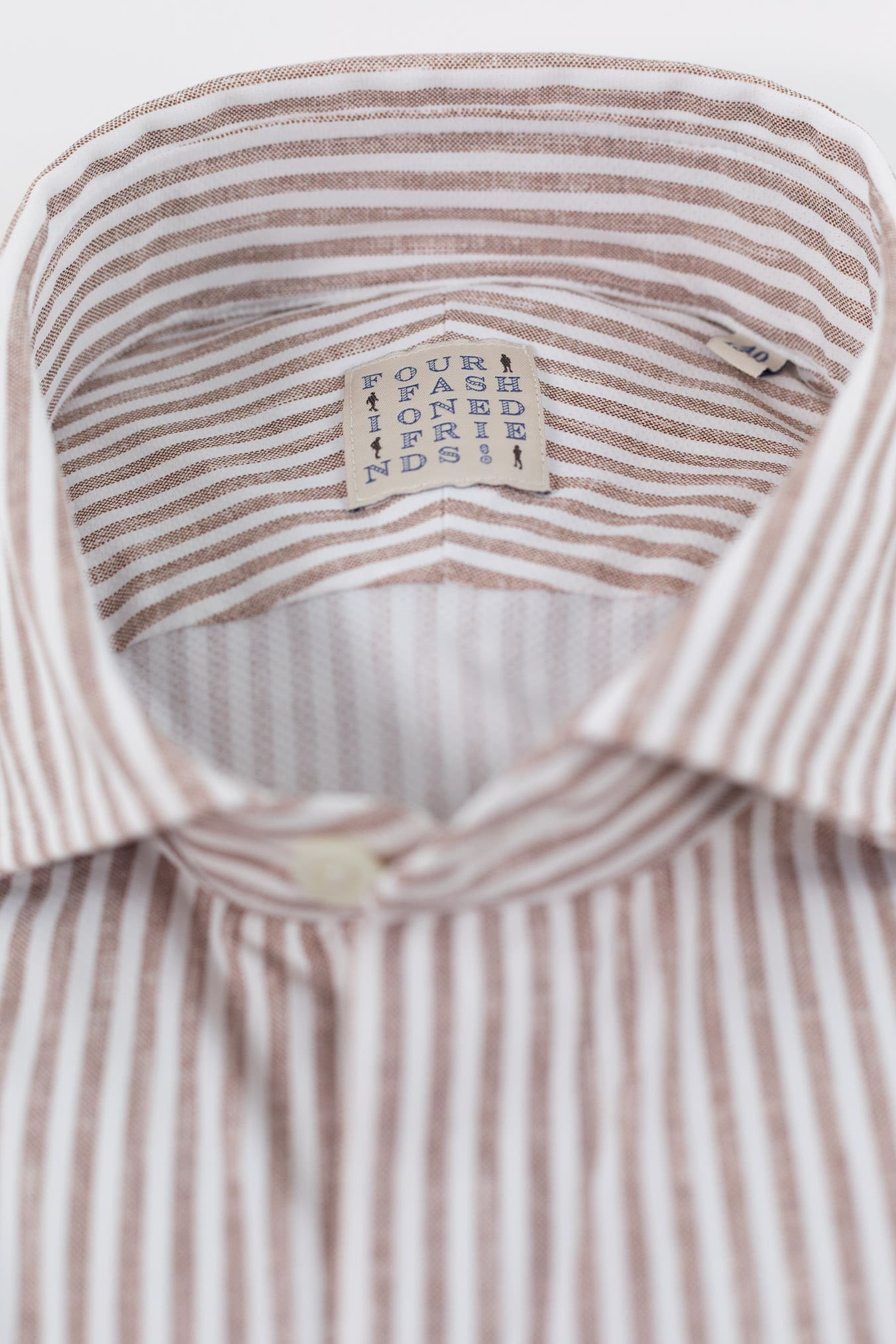 FFF Camicia Active Microfibra Stretch Righe Tortora