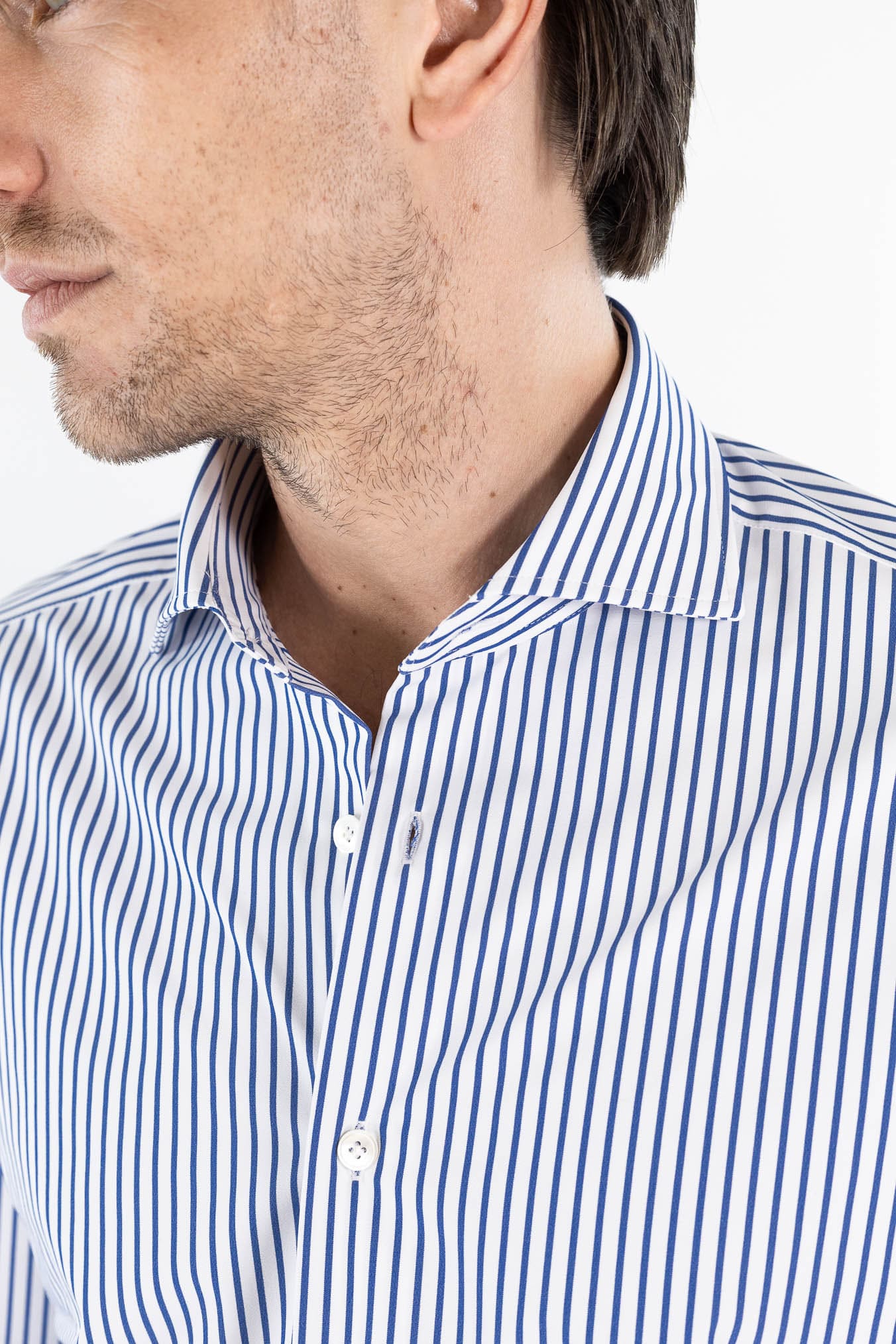 FFF Camicia Active Microfibra Stretch Righe Blu