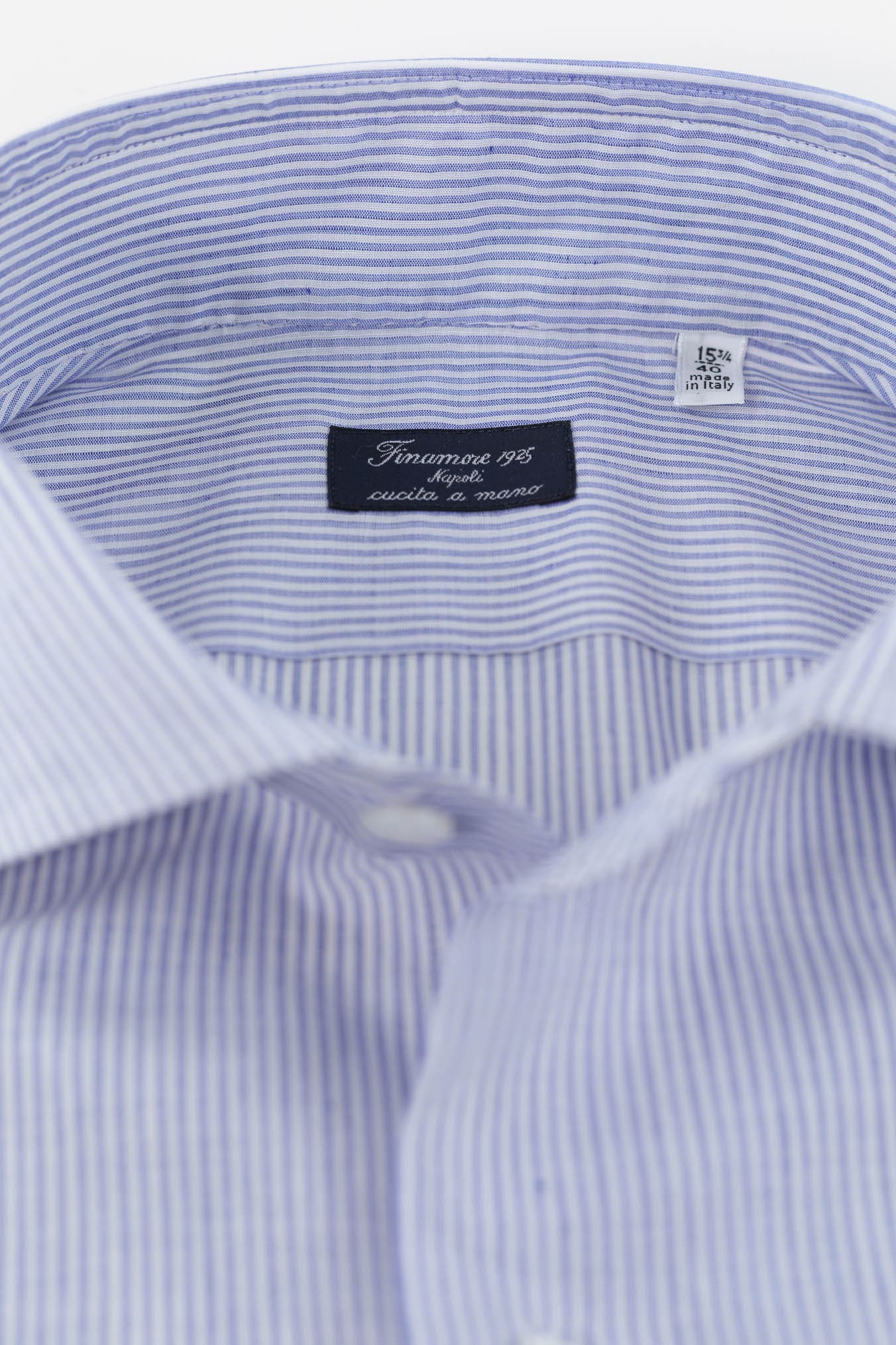 FINAMORE Camicia Napoli Tessuto Riva Righe Blu
