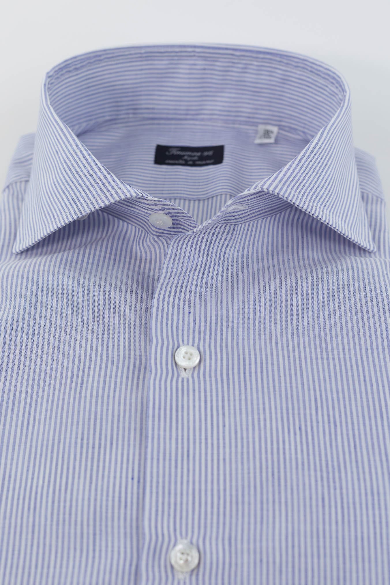 FINAMORE Camicia Napoli Tessuto Riva Righe Blu