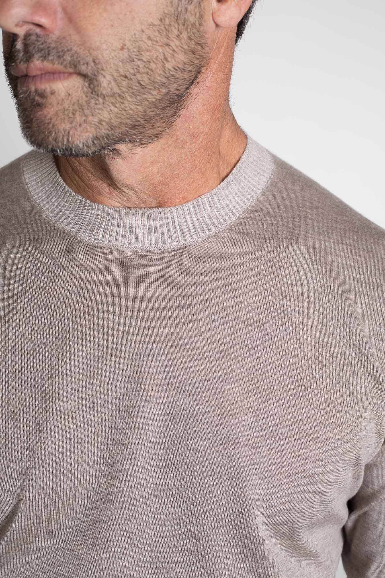 FIORONI Girocollo Vanisé Cashmere Seta Superlight Tortora