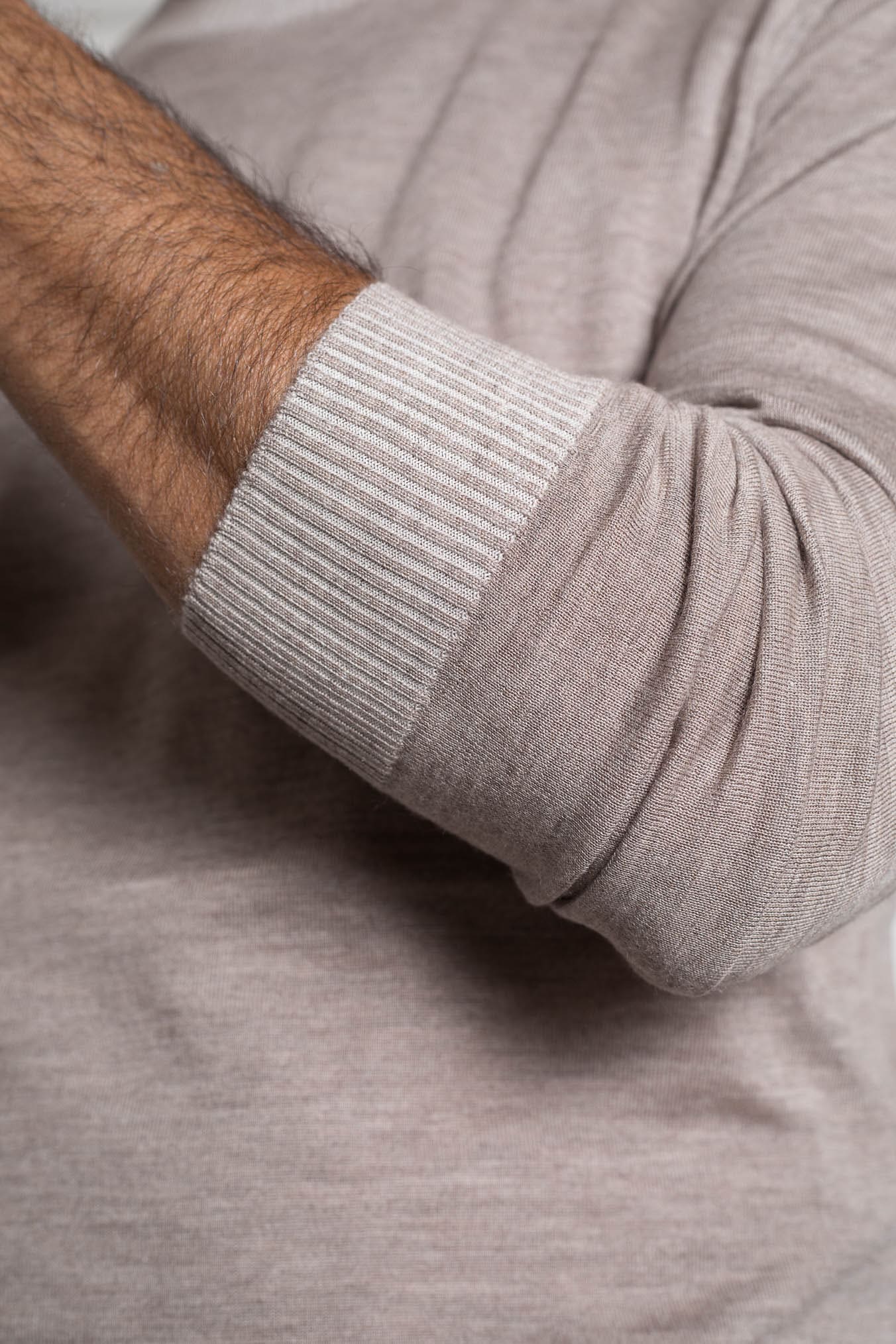 FIORONI Girocollo Vanisé Cashmere Seta Superlight Tortora