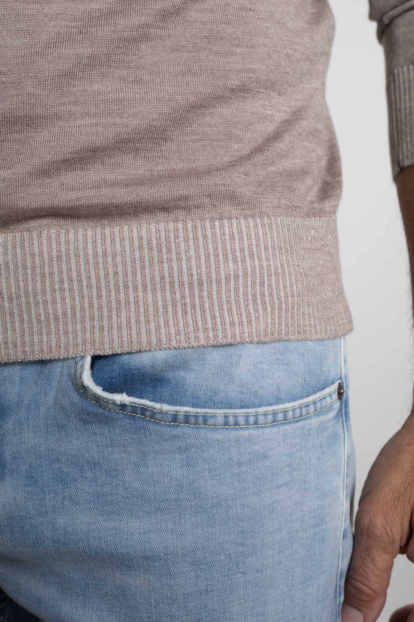 FIORONI Girocollo Vanisé Cashmere Seta Superlight Tortora