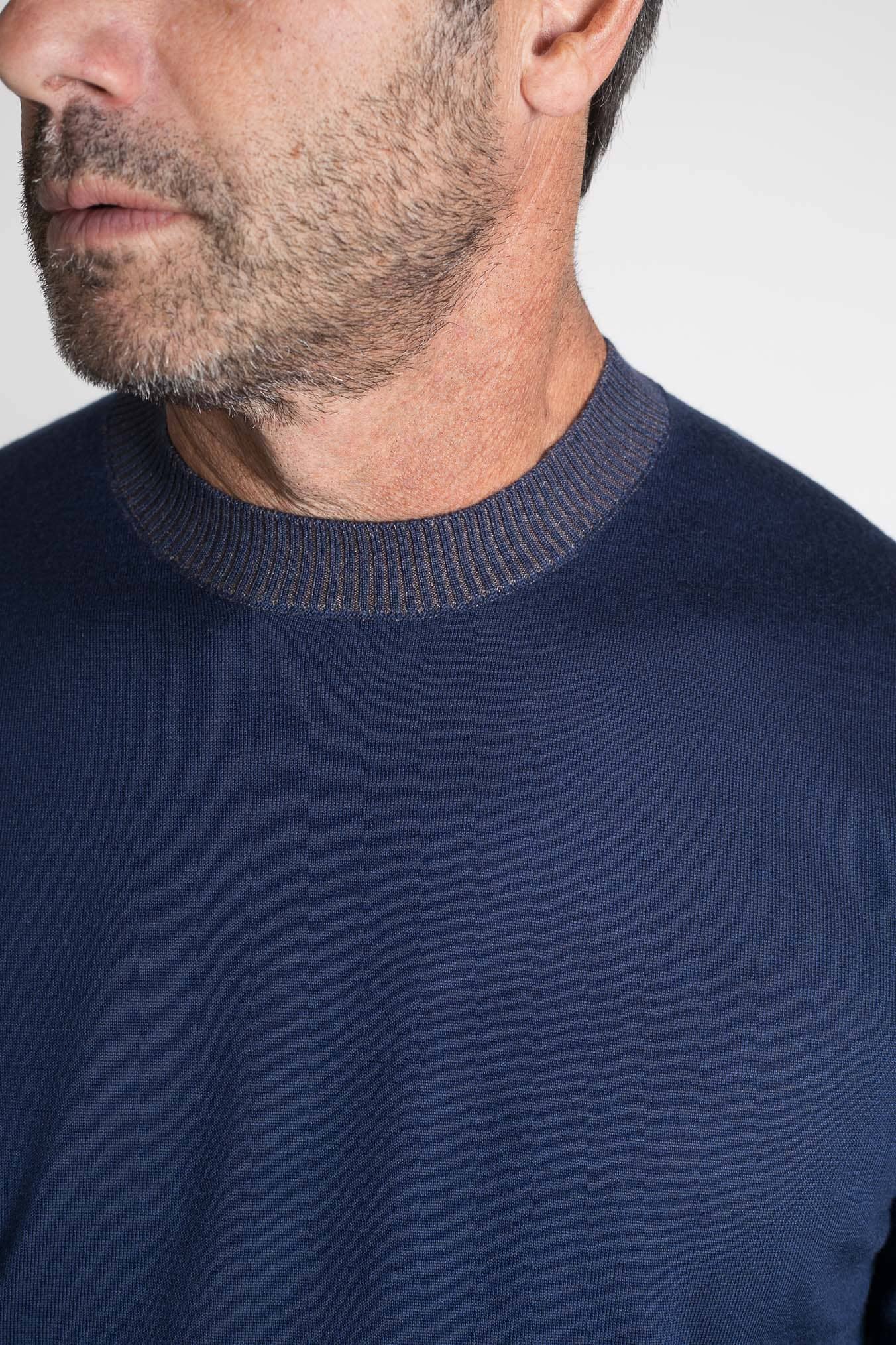 FIORONI Girocollo Vanisé Cashmere Seta Superlight Blu è