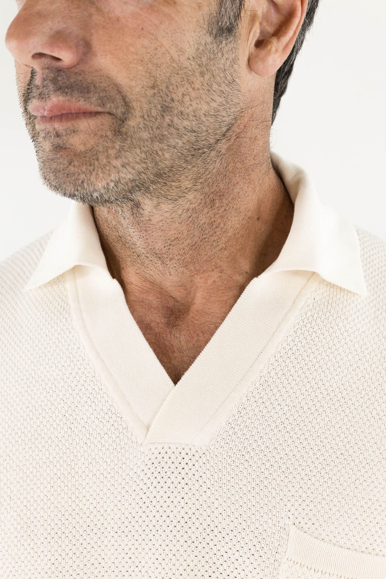 FIORONI Polo Collo Calciatore Piquet Bianco