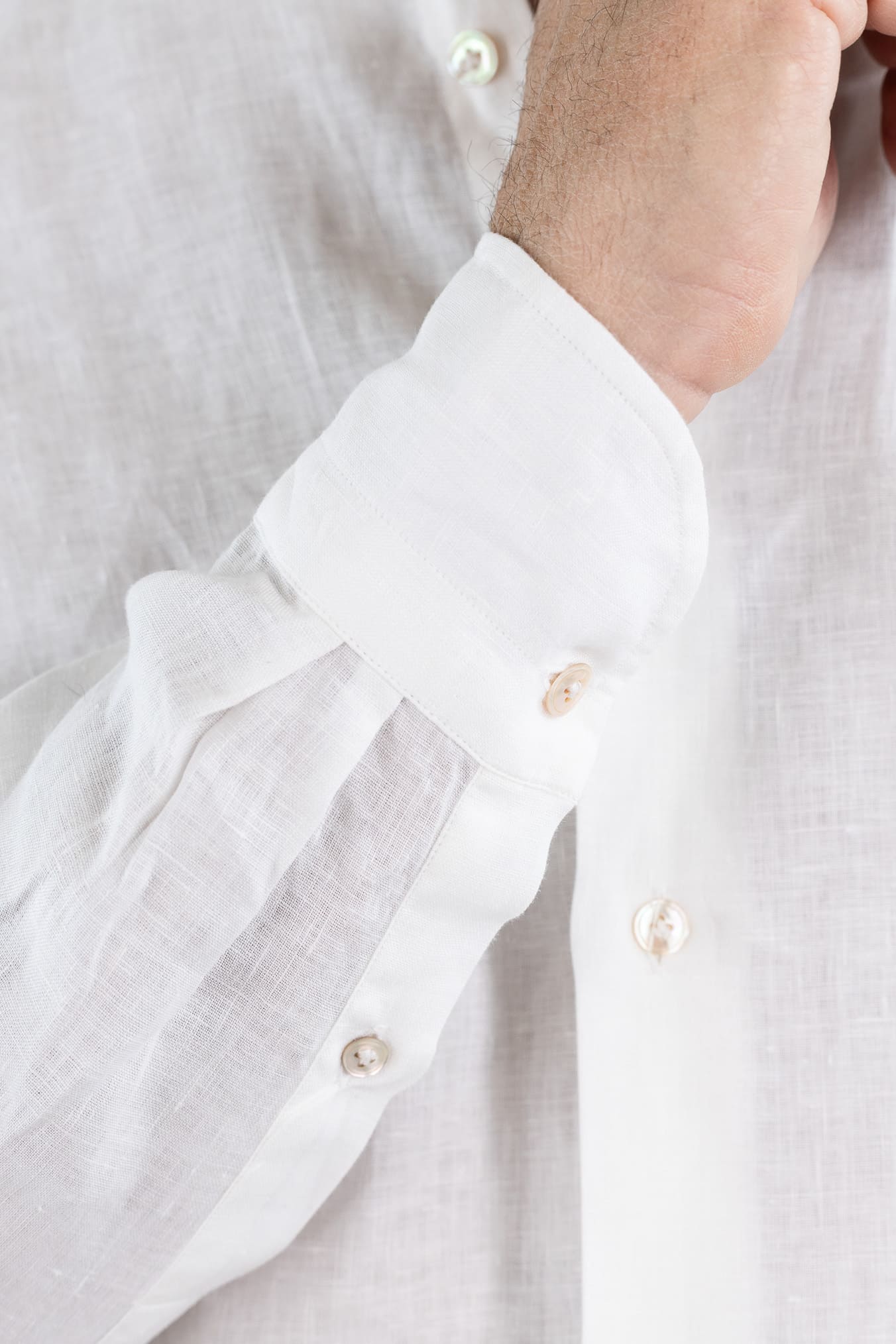 GIANNETTO PORTOFINO Camicia Lino Bianco SLIM FIT