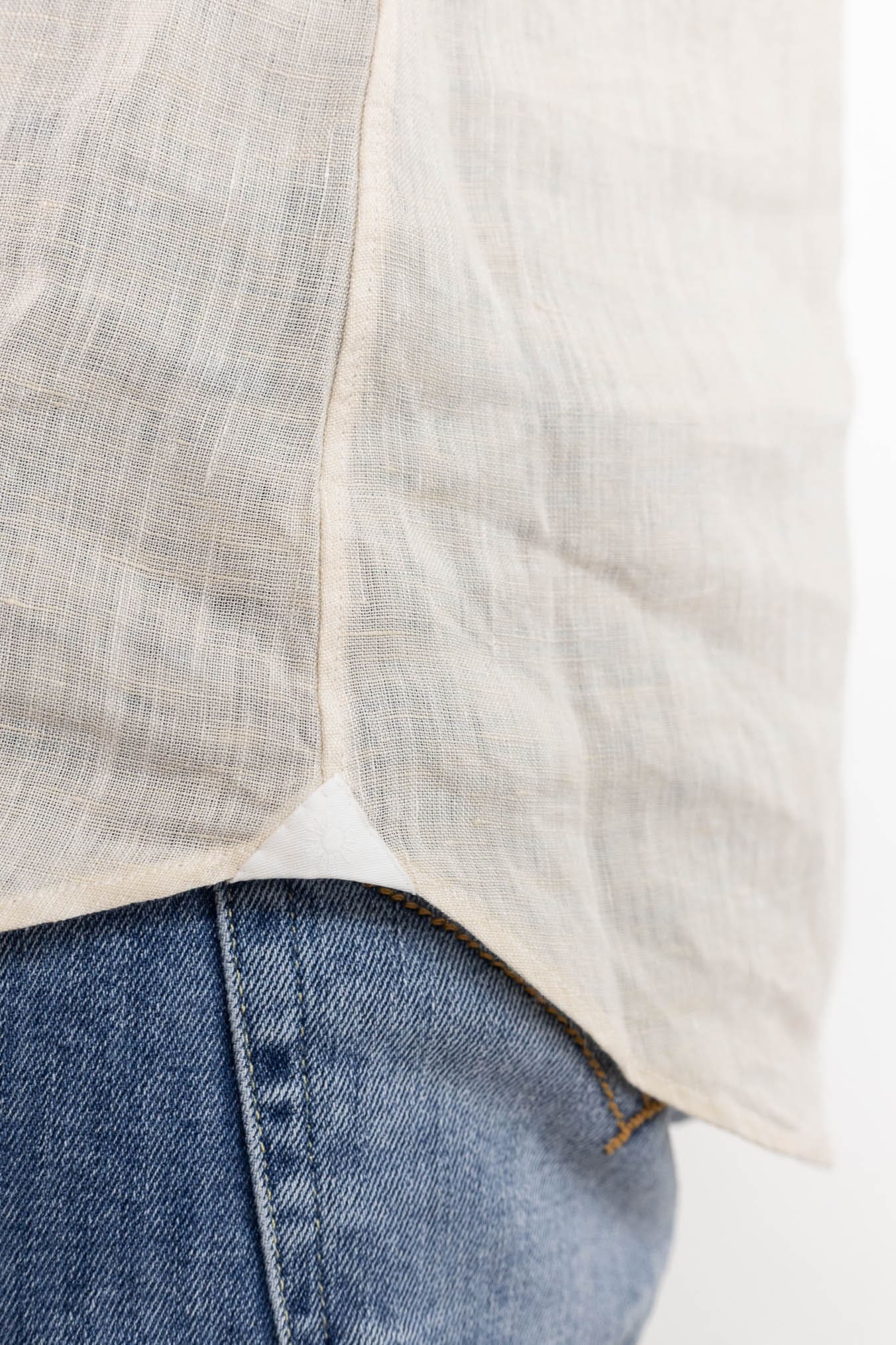 GIANNETTO PORTOFINO Camicia Lino Sabbia COMFORT FIT
