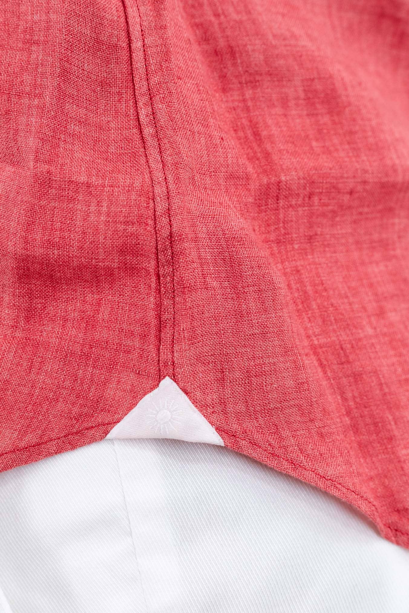 GIANNETTO PORTOFINO Camicia Lino Corallo COMFORT FIT