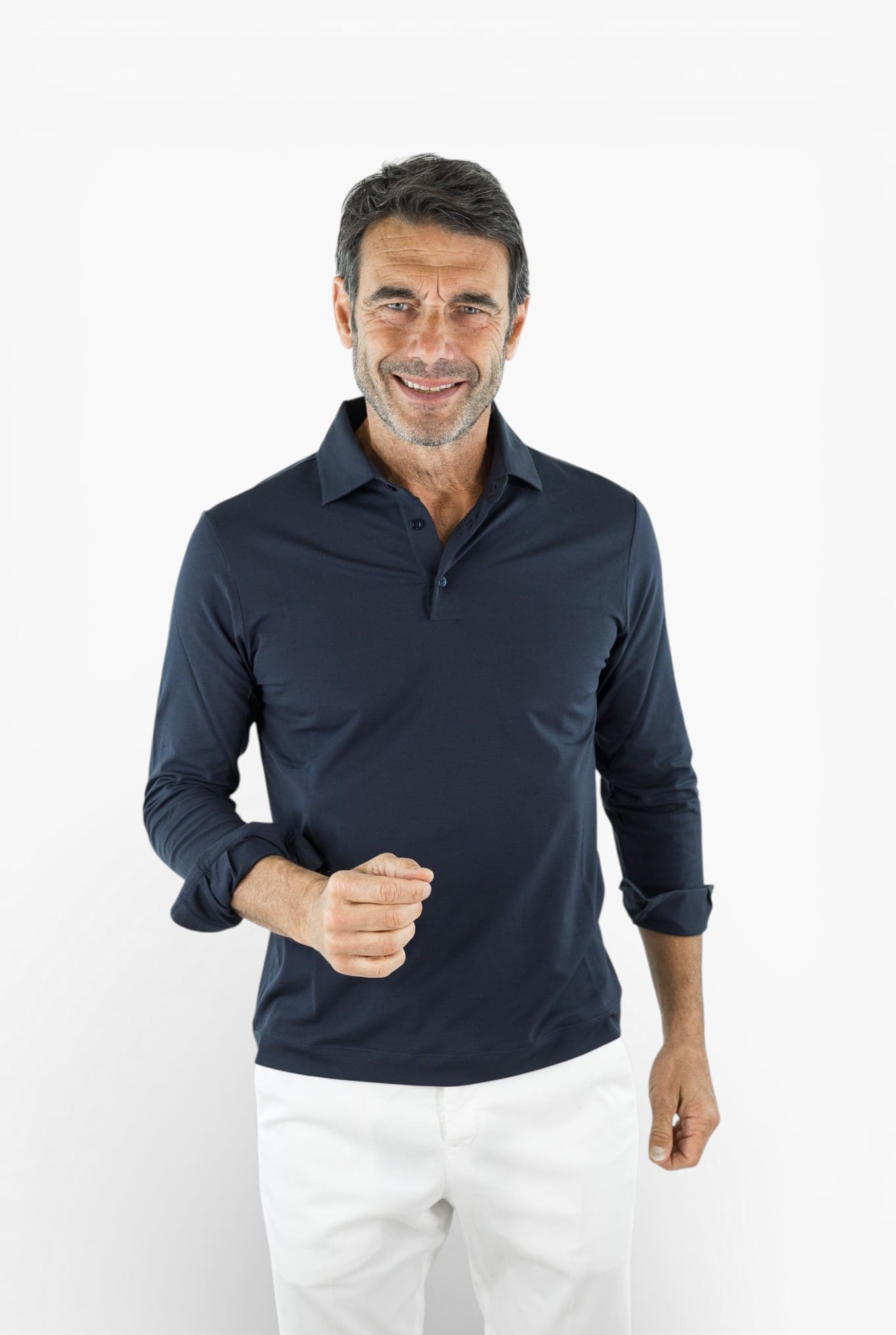 GUARINO Polo Cotone "Ossigeno" Blu Scuro