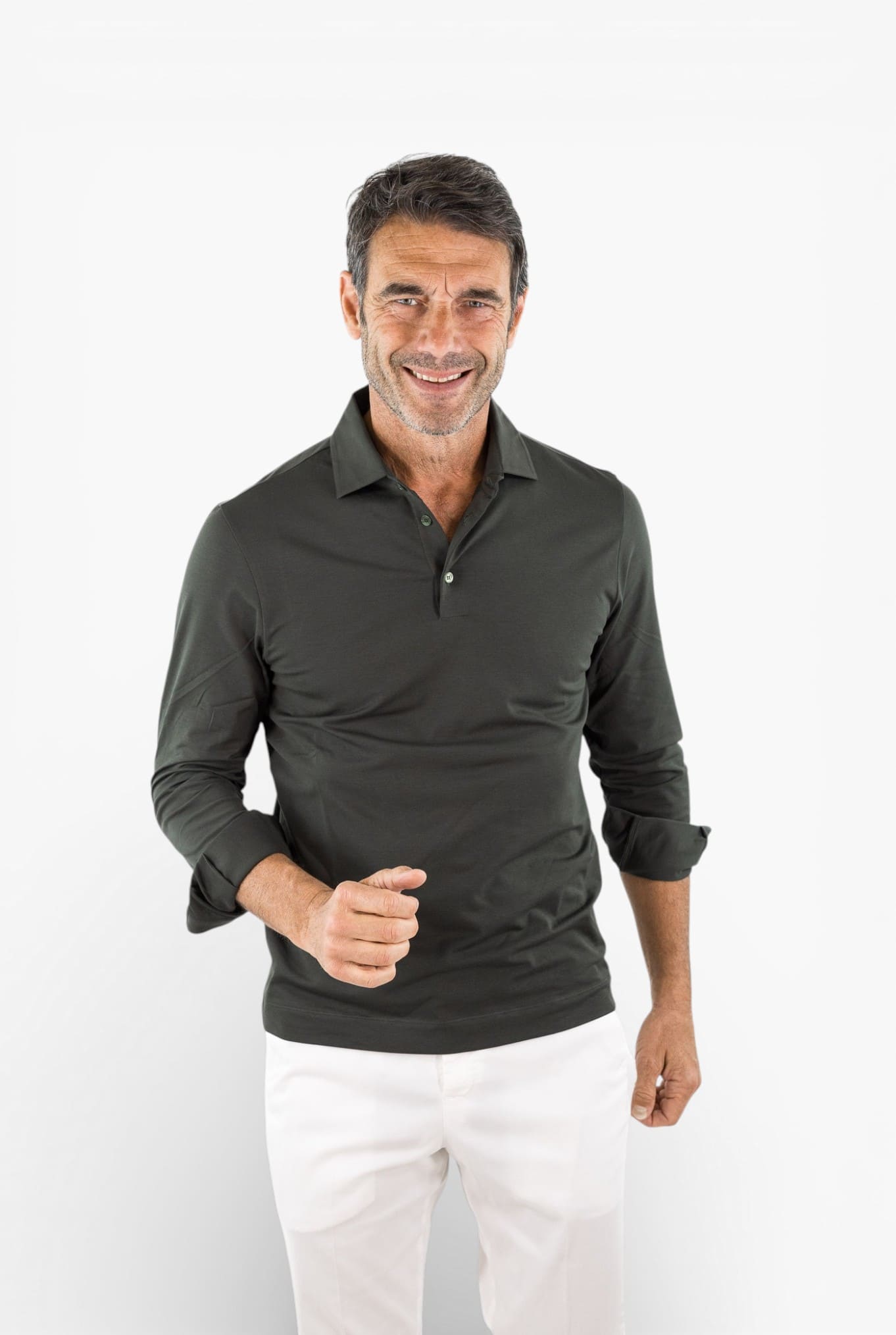 GUARINO Polo Cotone "Ossigeno" Verde Militare