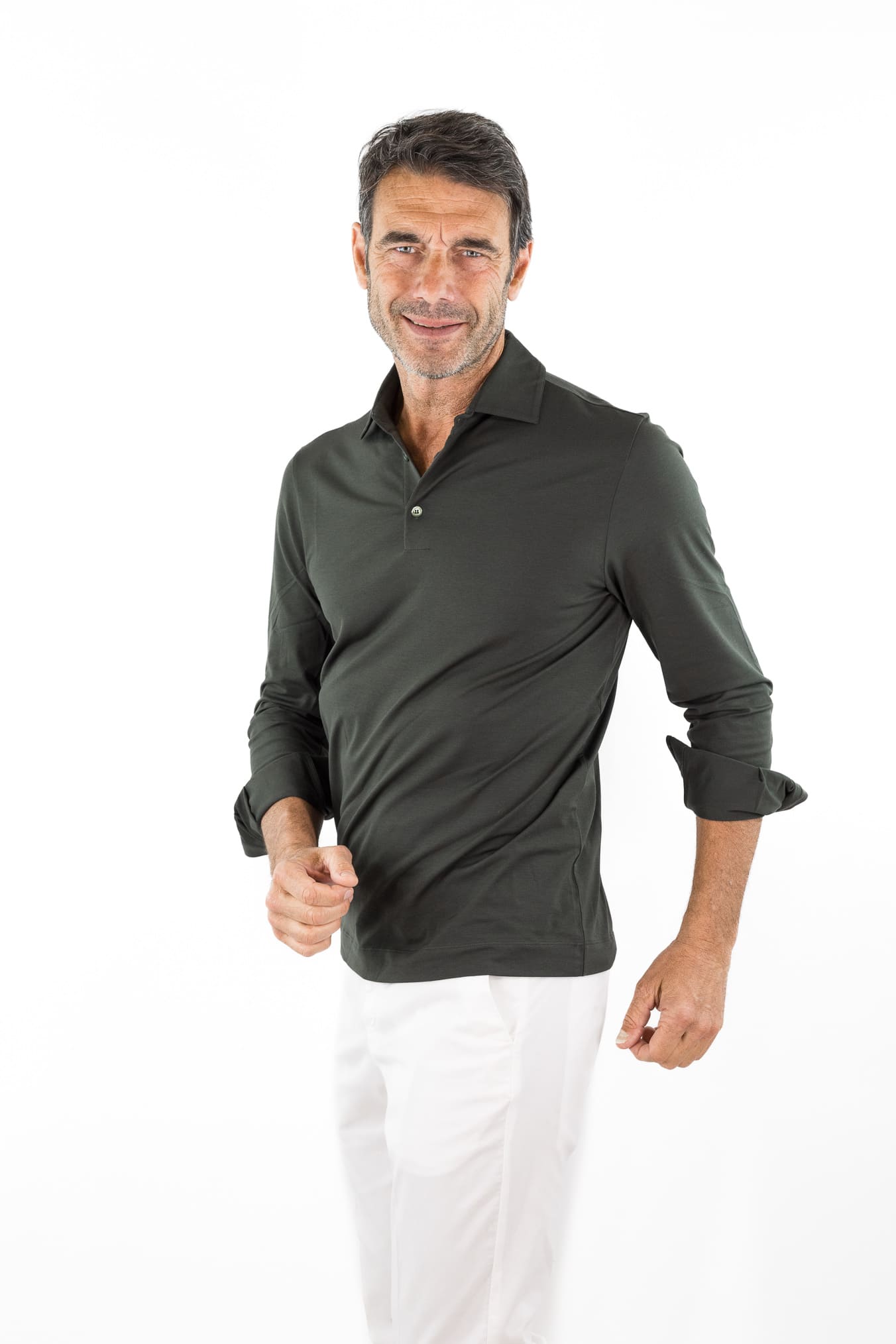 GUARINO Polo Cotone "Ossigeno" Verde Militare
