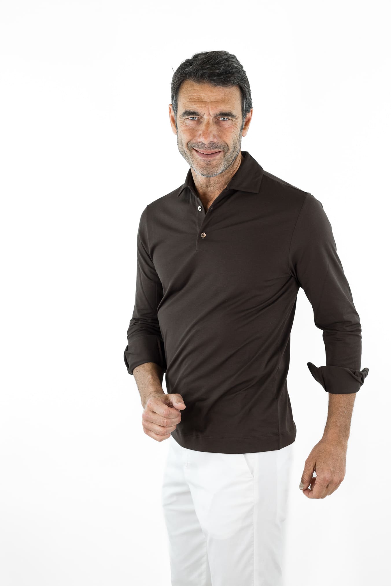 GUARINO Polo Cotone "Ossigeno" Moro