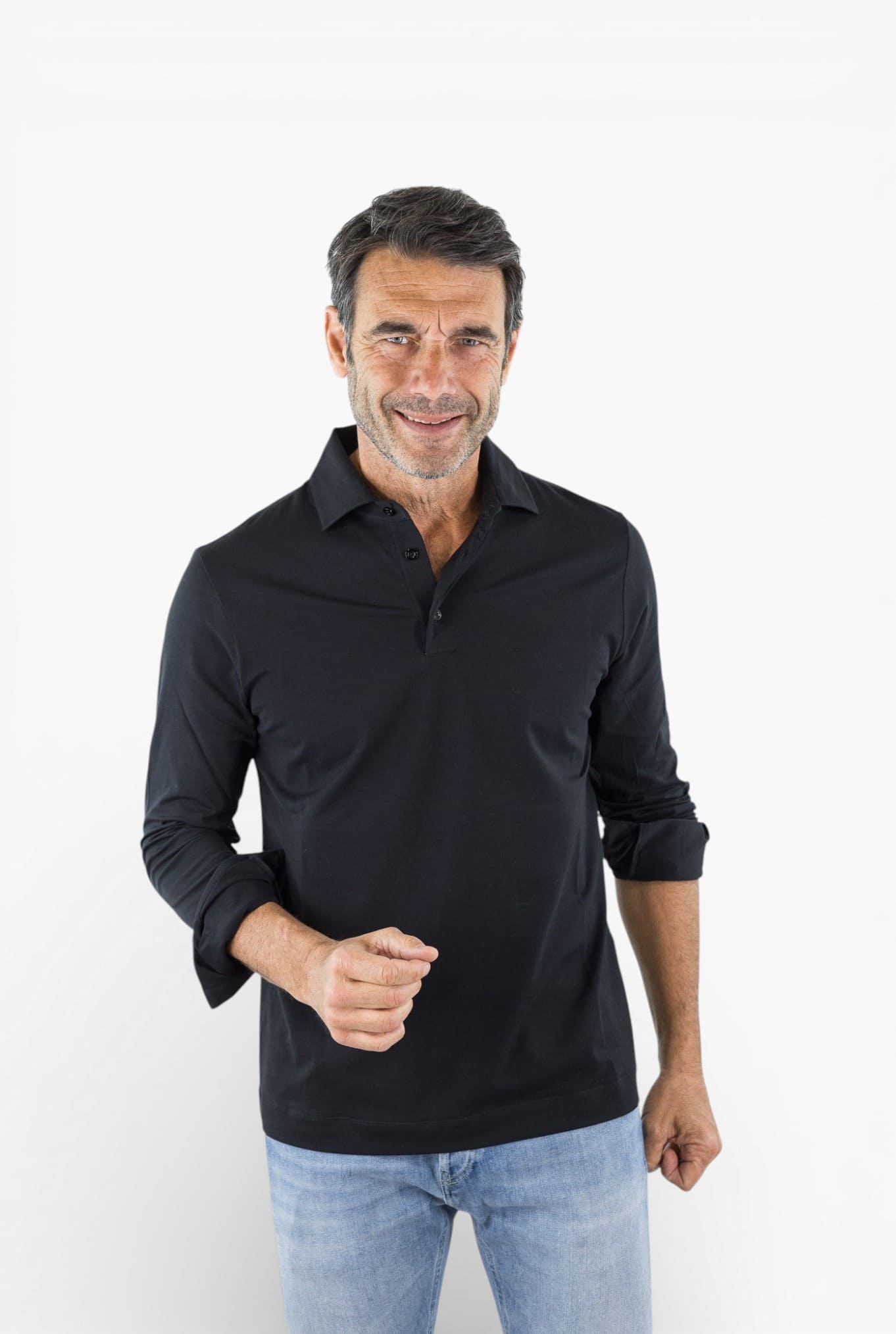 GUARINO Polo Cotone "Ossigeno" Nero