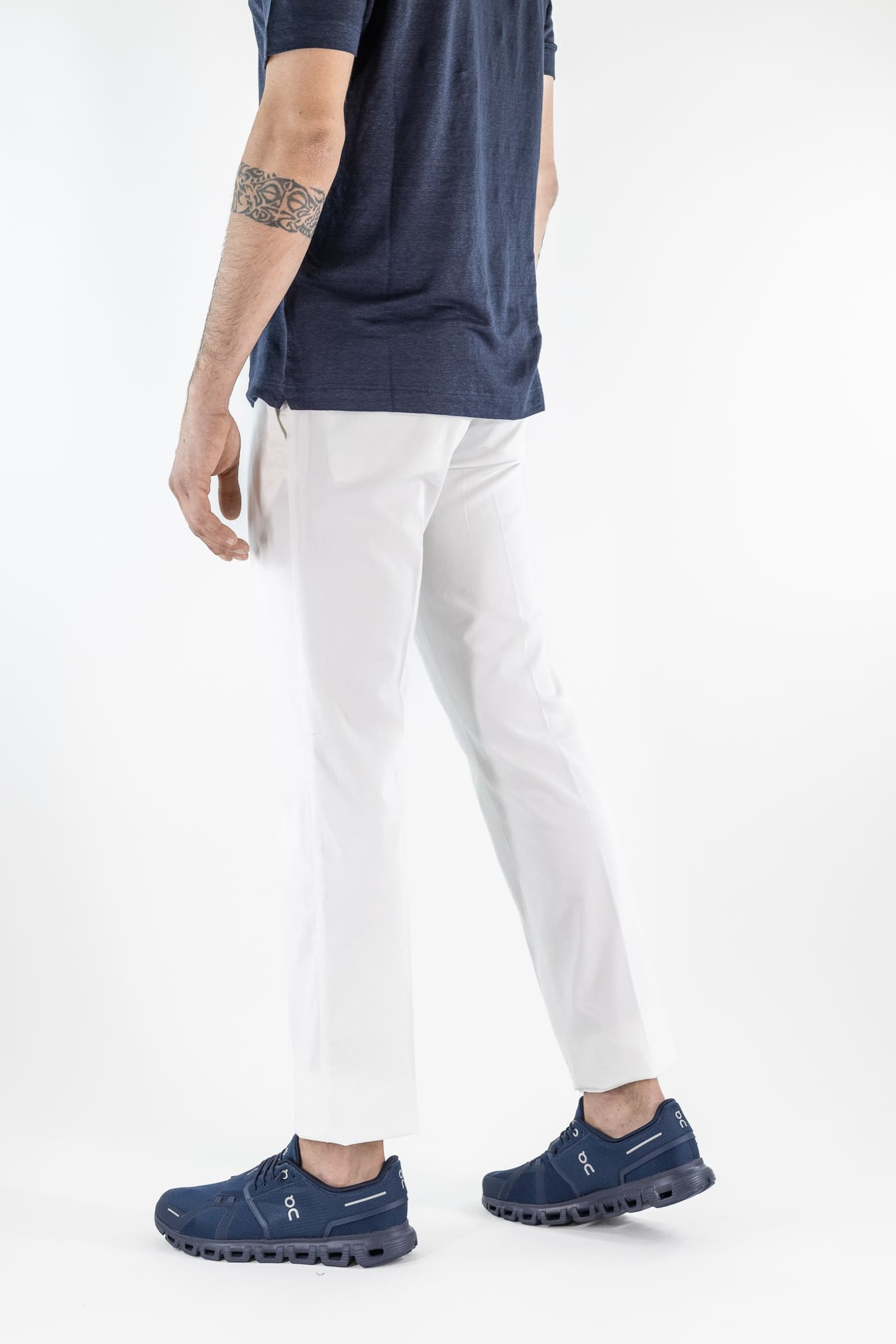 GUARINO Pantaloni Supersoft Coulisse Stretch Bianco