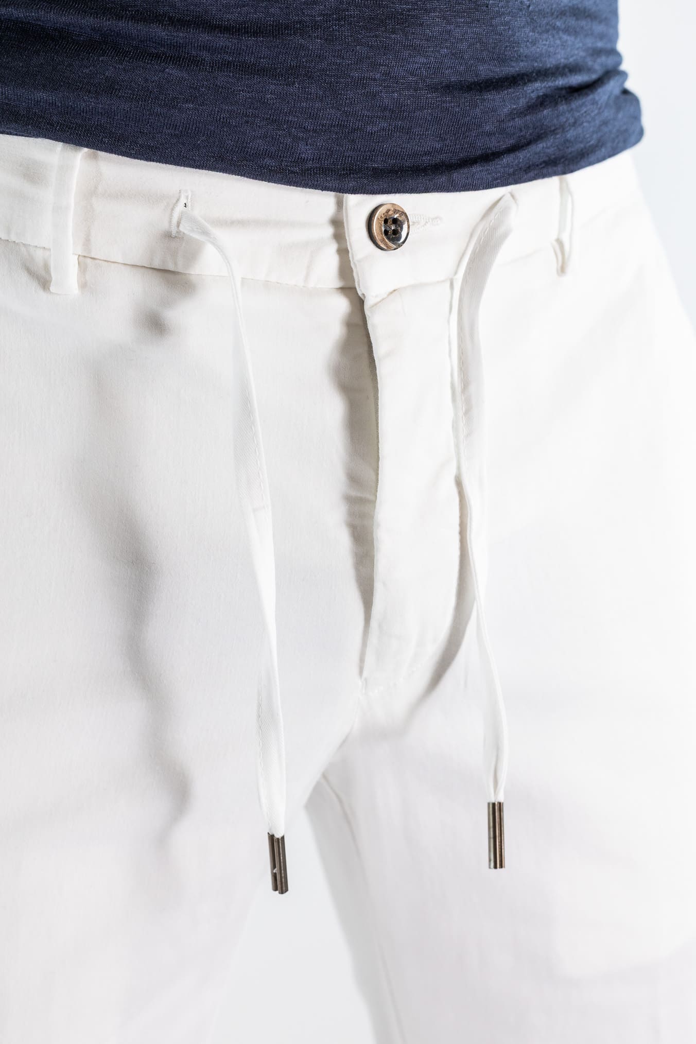GUARINO Pantaloni Supersoft Coulisse Stretch Bianco