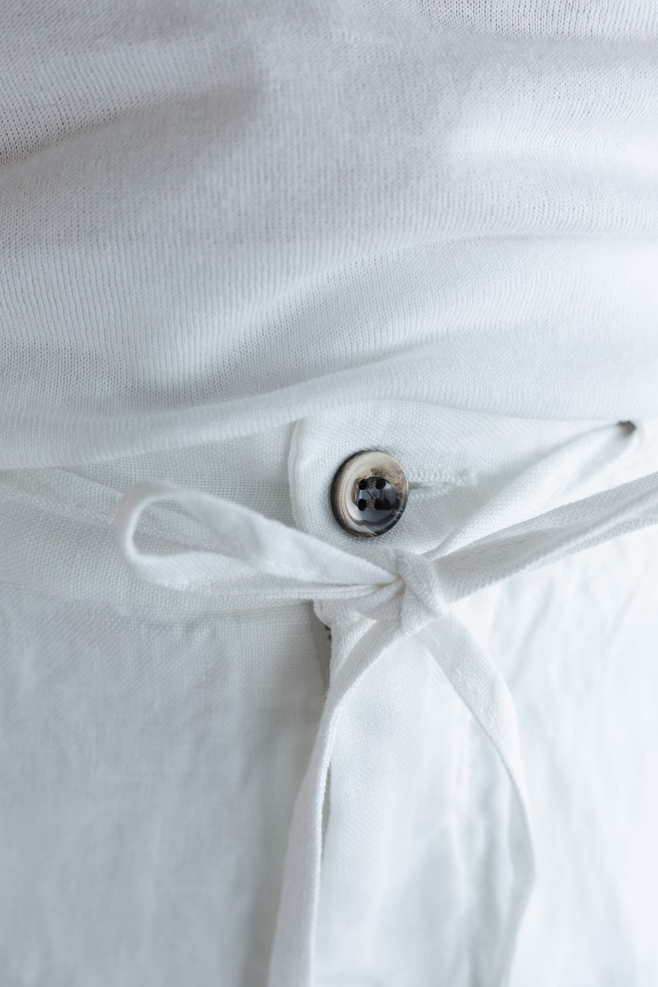 GUARINO Pantaloni Coulisse Lino Bianco