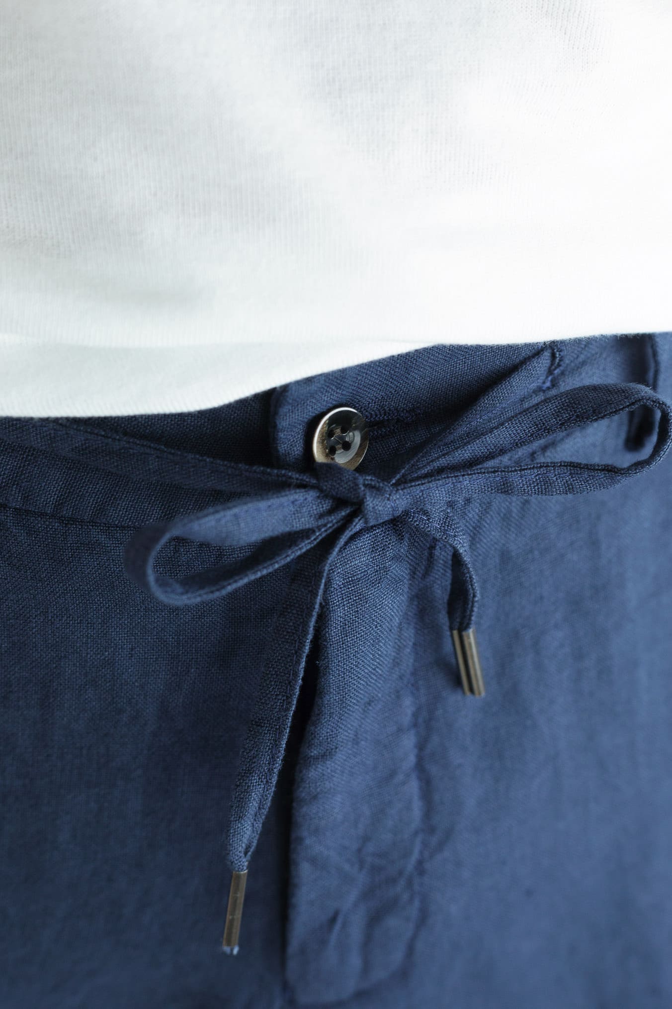 GUARINO Pantaloni Coulisse Lino Blu