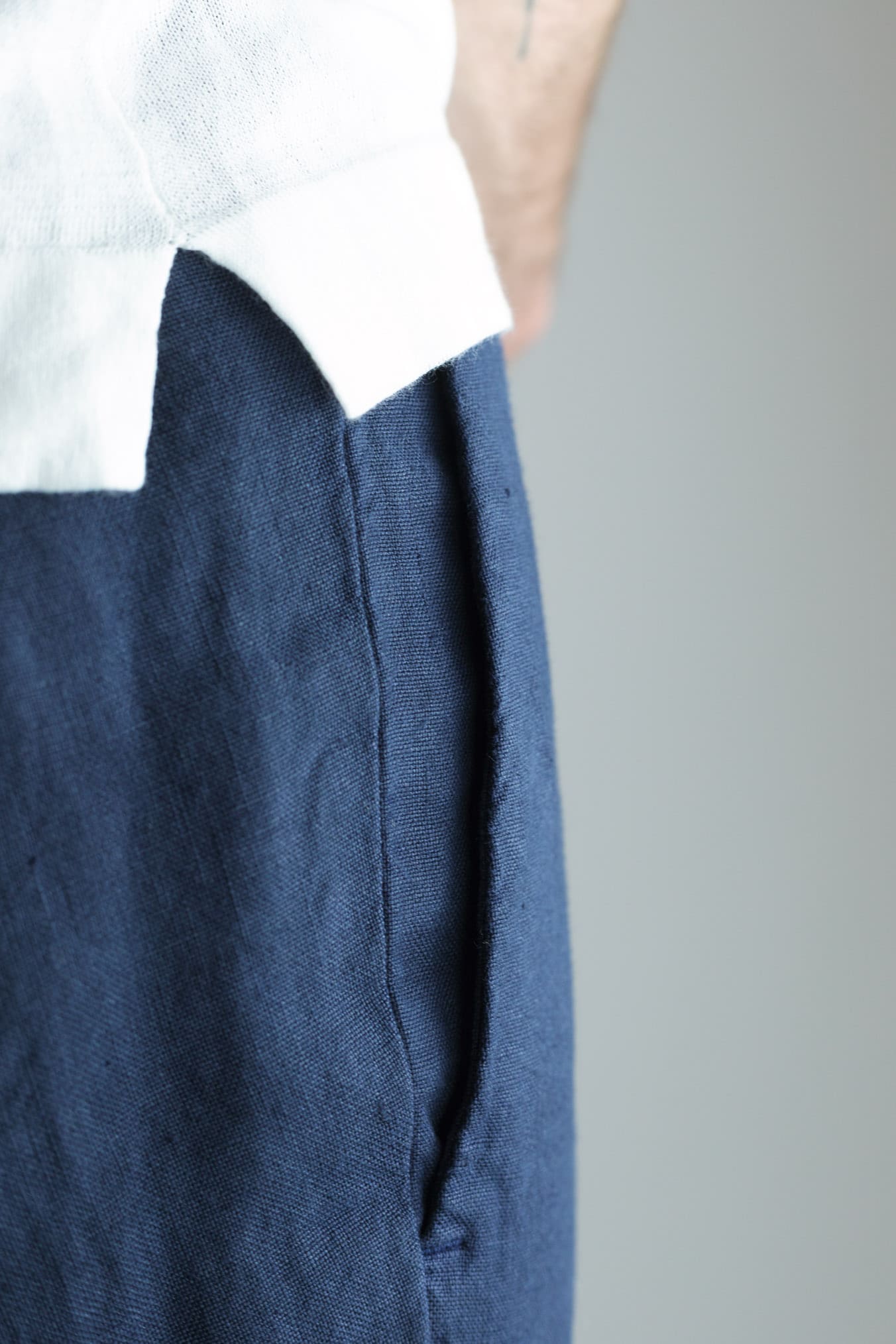 GUARINO Pantaloni Coulisse Lino Blu