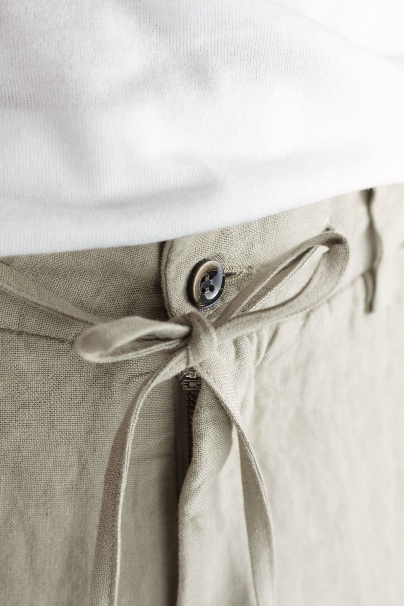 GUARINO Pantaloni Coulisse Lino Beige