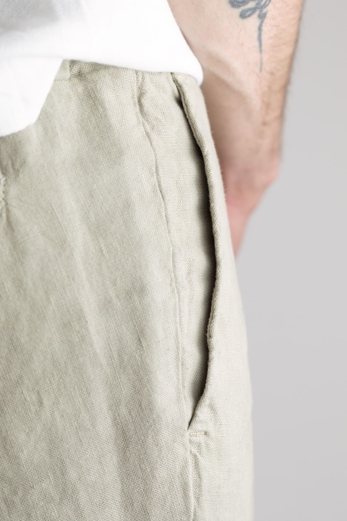 GUARINO Pantaloni Coulisse Lino Beige