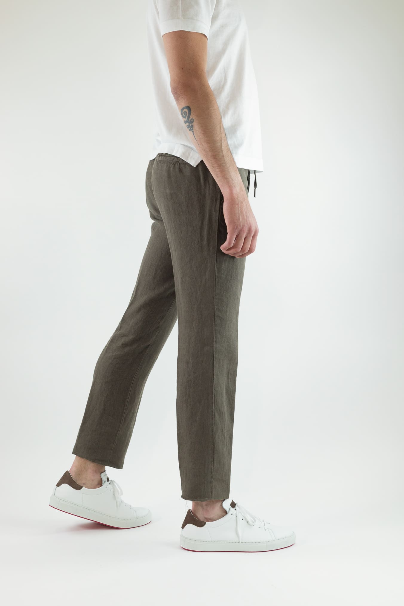 GUARINO Pantaloni Coulisse Lino Testa di Moro