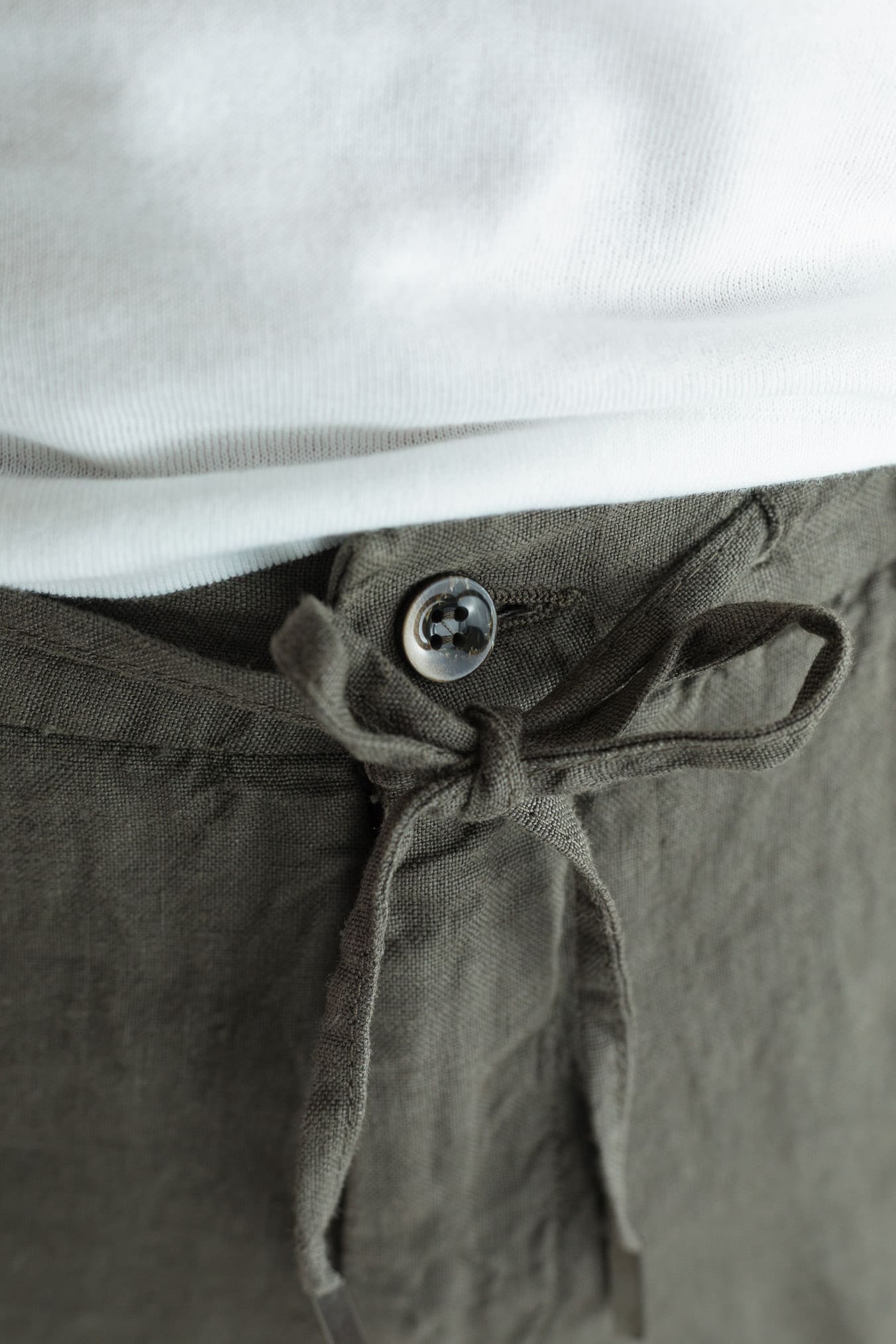 GUARINO Pantaloni Coulisse Lino Testa di Moro