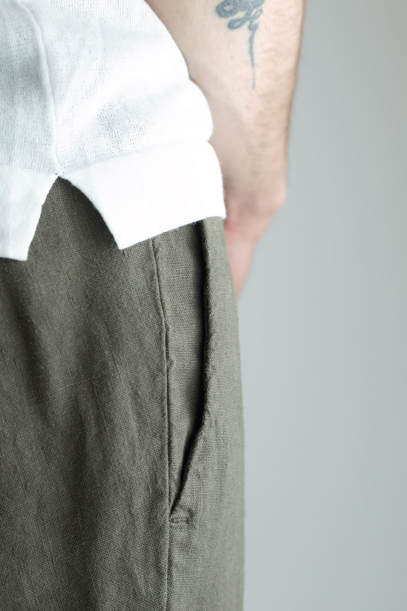 GUARINO Pantaloni Coulisse Lino Testa di Moro