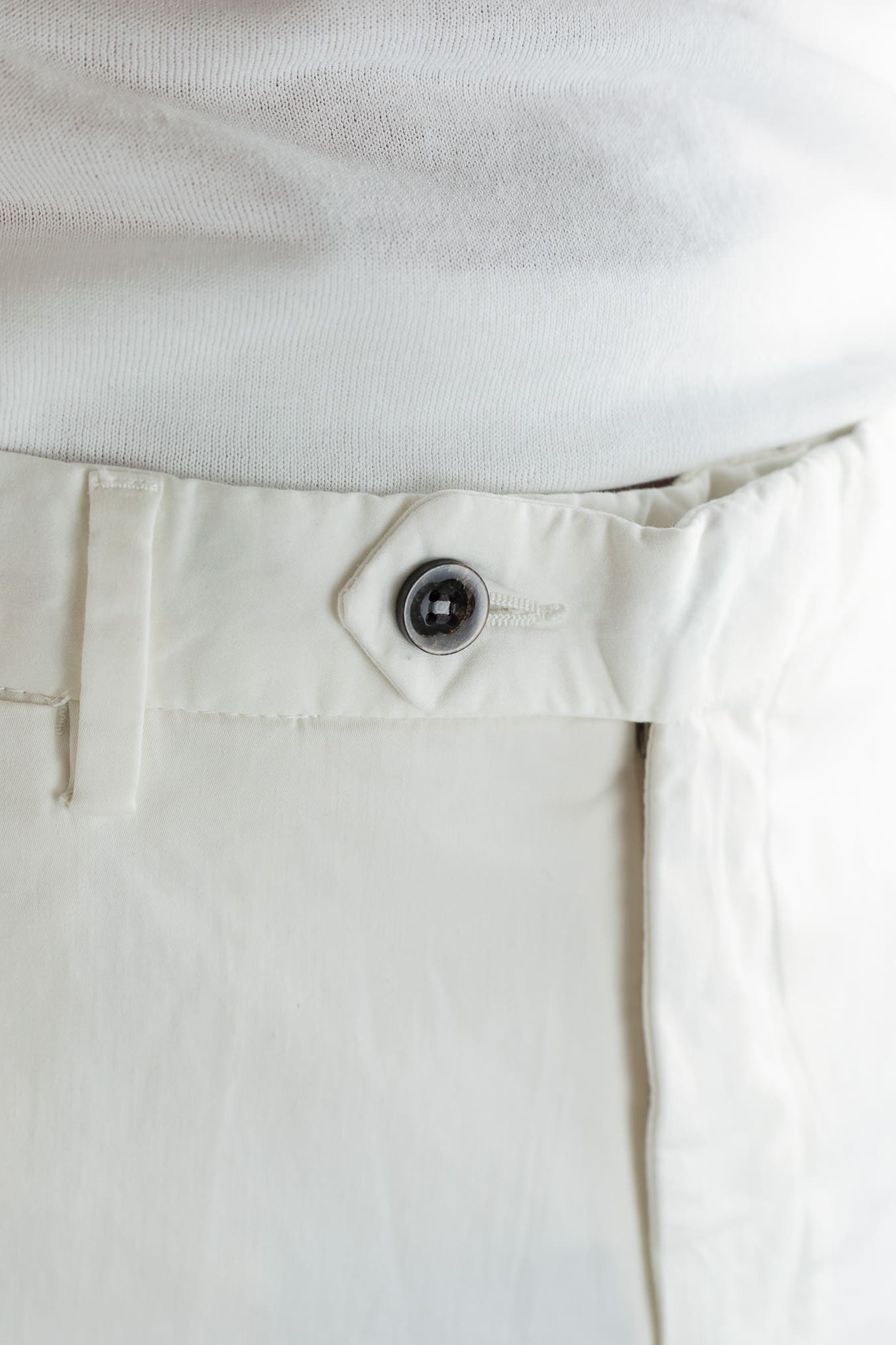 GUARINO Pantaloni Supersoft Cotone Seta Bianco Panna