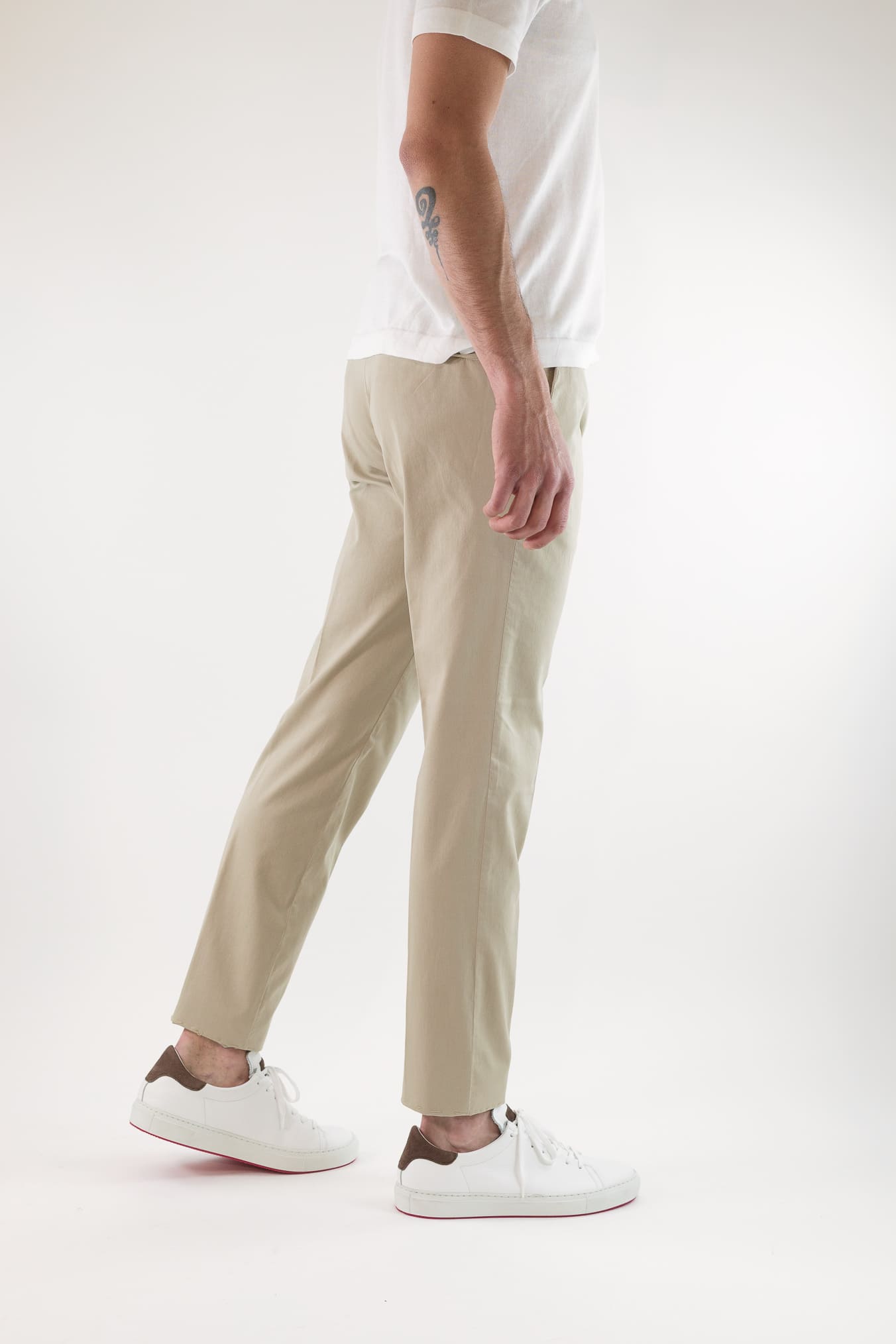GUARINO Pantaloni Supersoft Cotone Seta Beige
