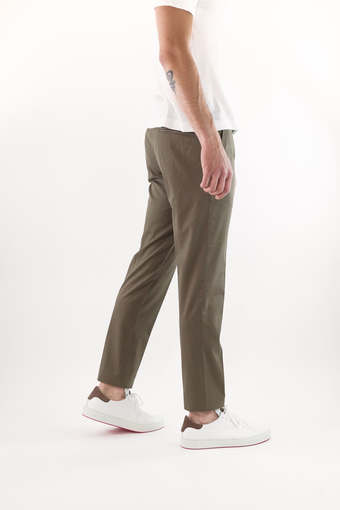 GUARINO Pantaloni Supersoft Cotone Seta Fango