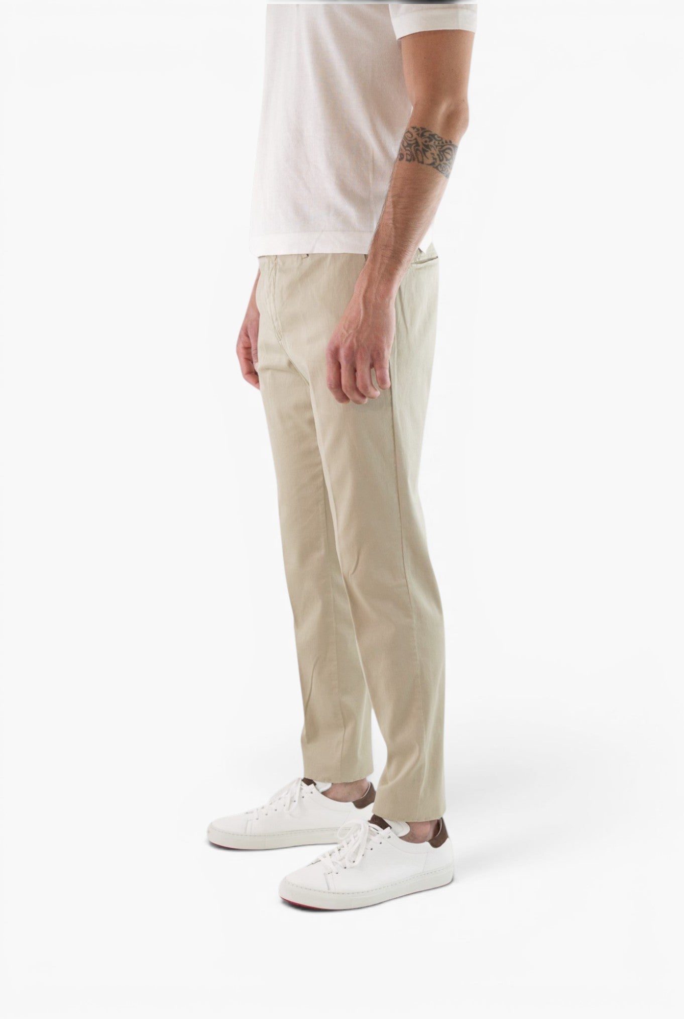 GUARINO Pantaloni Supersoft Cotone Seta Beige